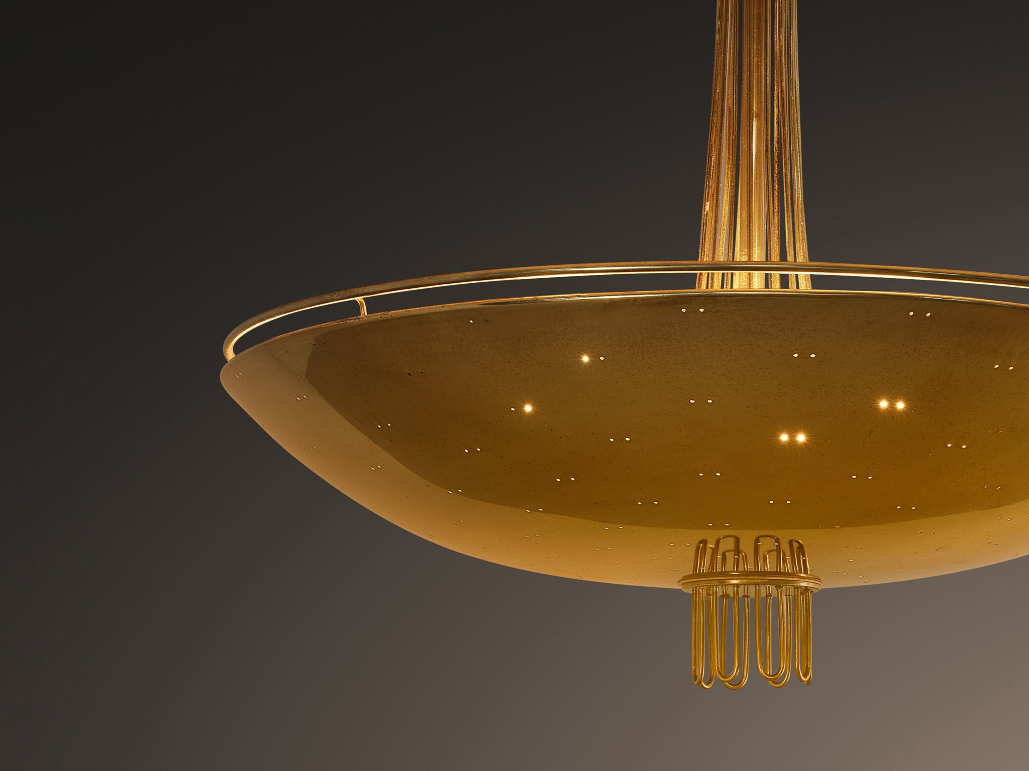 Paavo Tynell for Idman Chandelier in Brass lighting Morentz