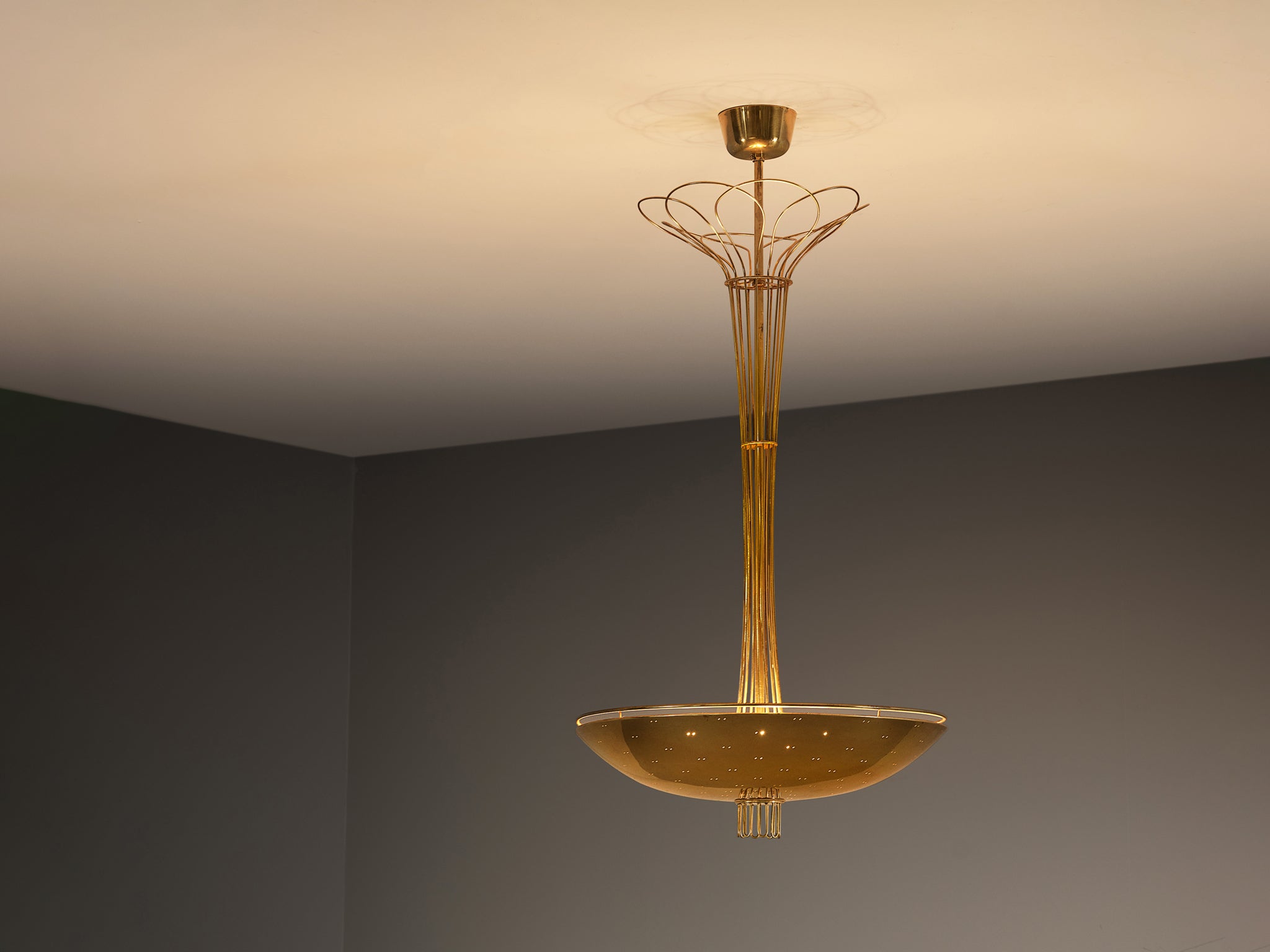 Paavo Tynell for Idman Chandelier in Brass lighting Morentz