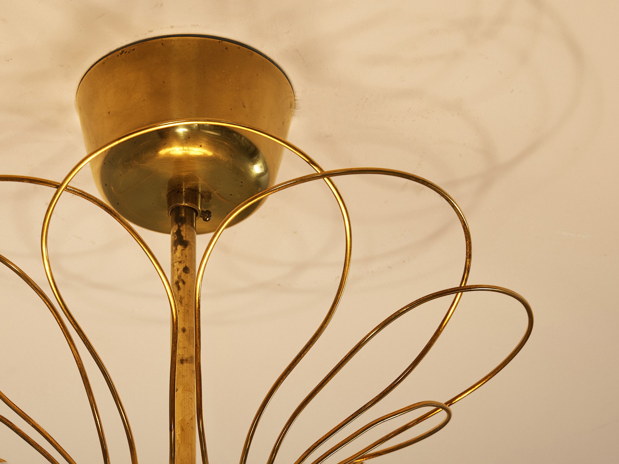 Paavo Tynell for Idman Chandelier in Brass lighting Morentz