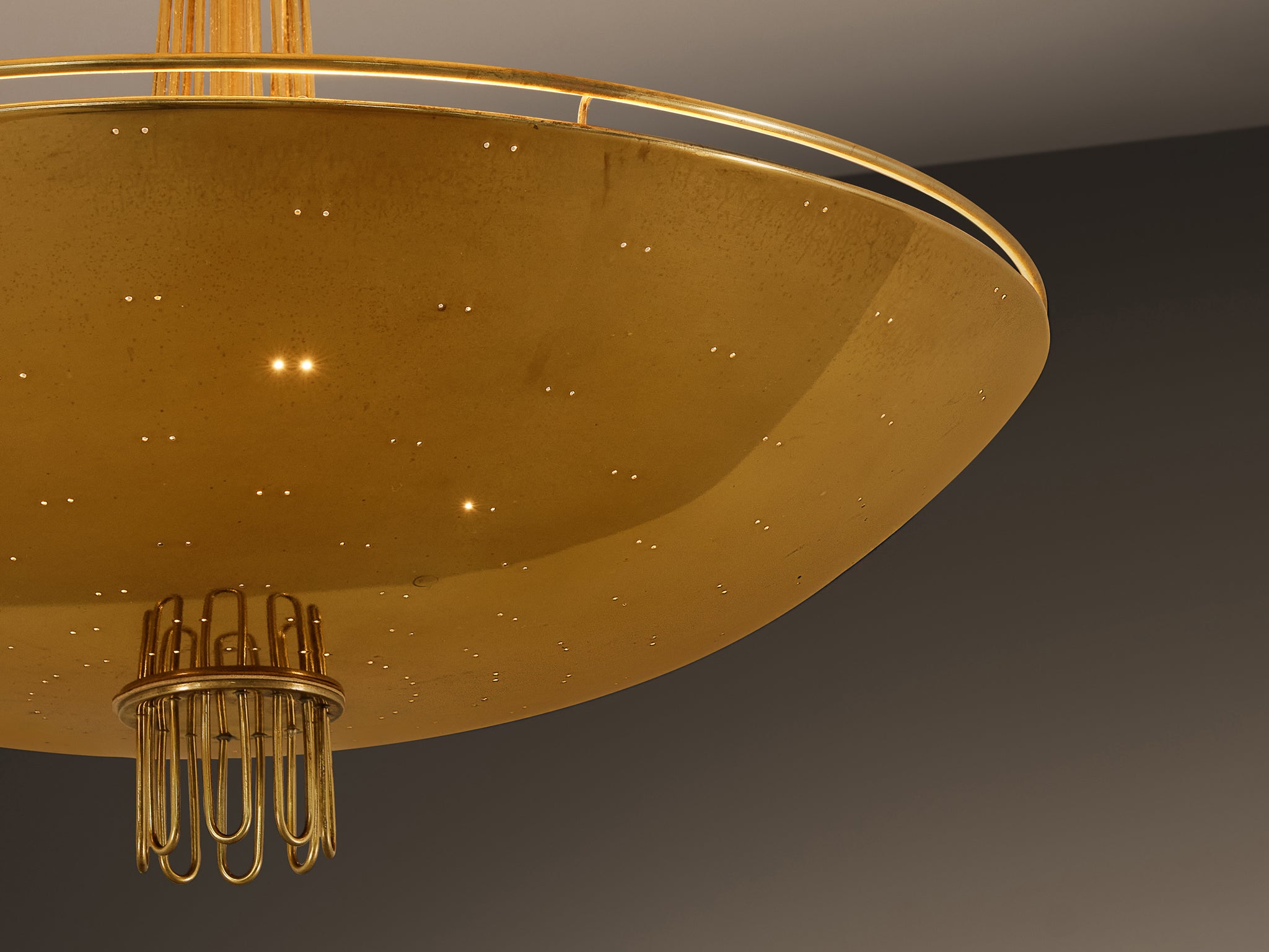 Paavo Tynell for Idman Chandelier in Brass lighting Morentz