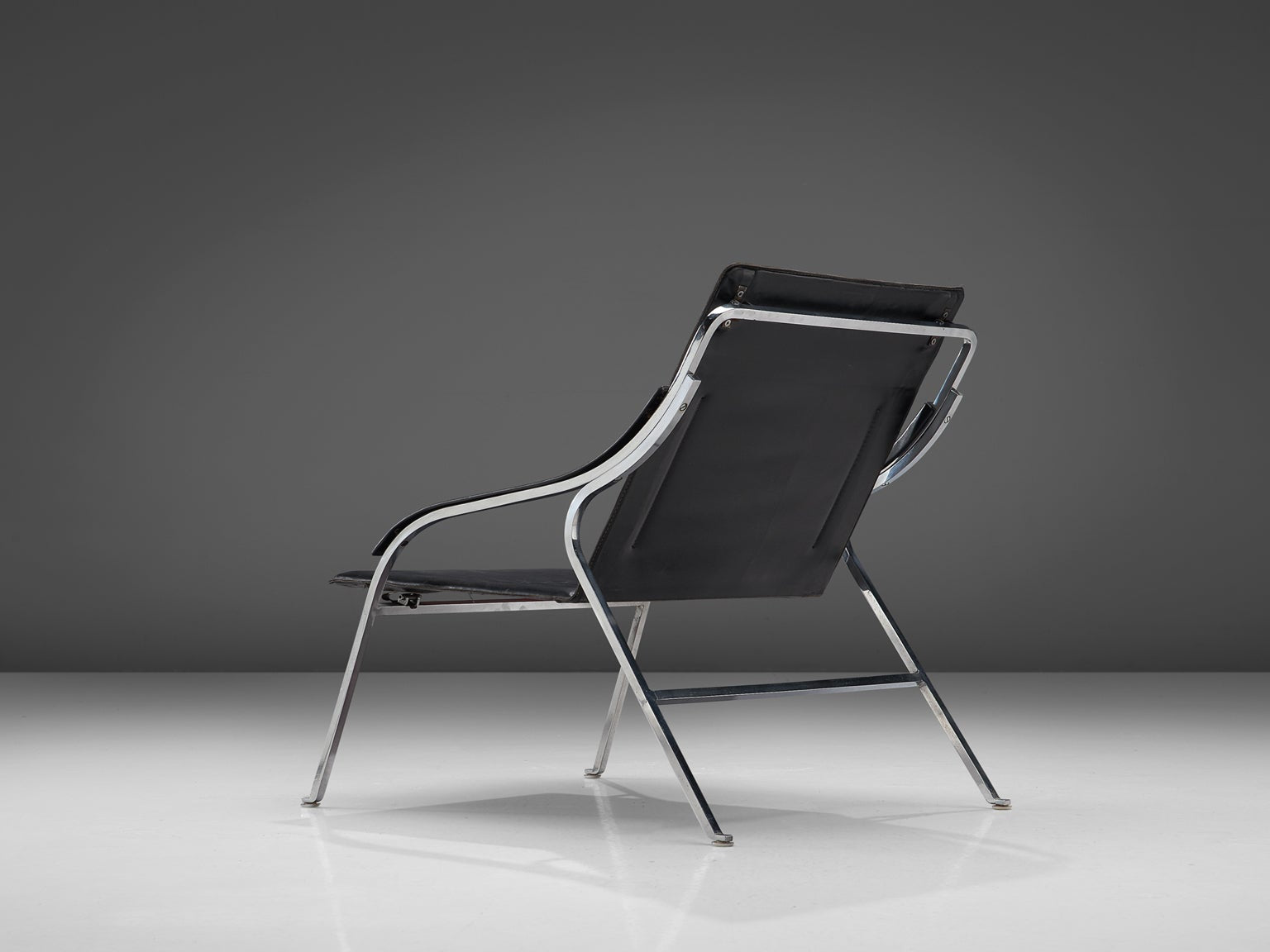 Marco Zanuso for Arflex 'Fourline' Chair in Black Leather seating Morentz