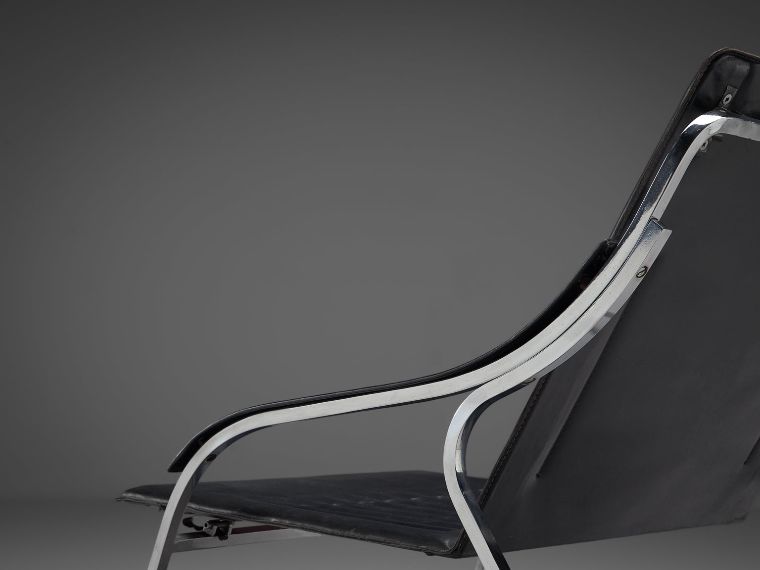 Marco Zanuso for Arflex 'Fourline' Chair in Black Leather seating Morentz