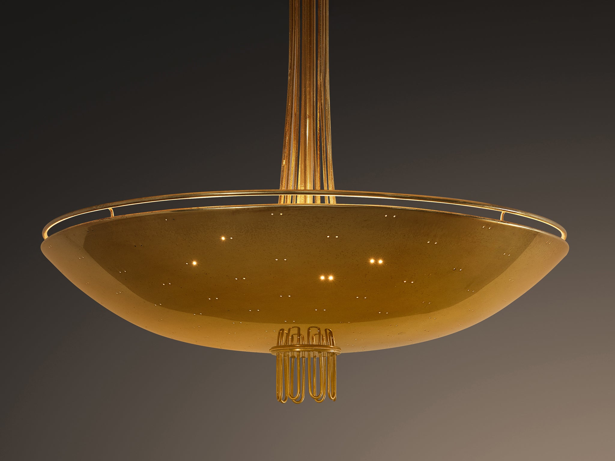 Paavo Tynell for Idman Chandelier in Brass lighting Morentz