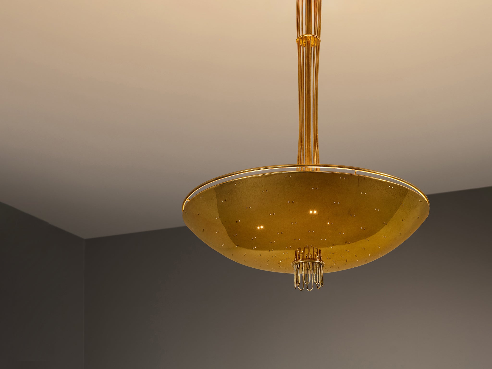 Paavo Tynell for Idman Chandelier in Brass lighting Morentz