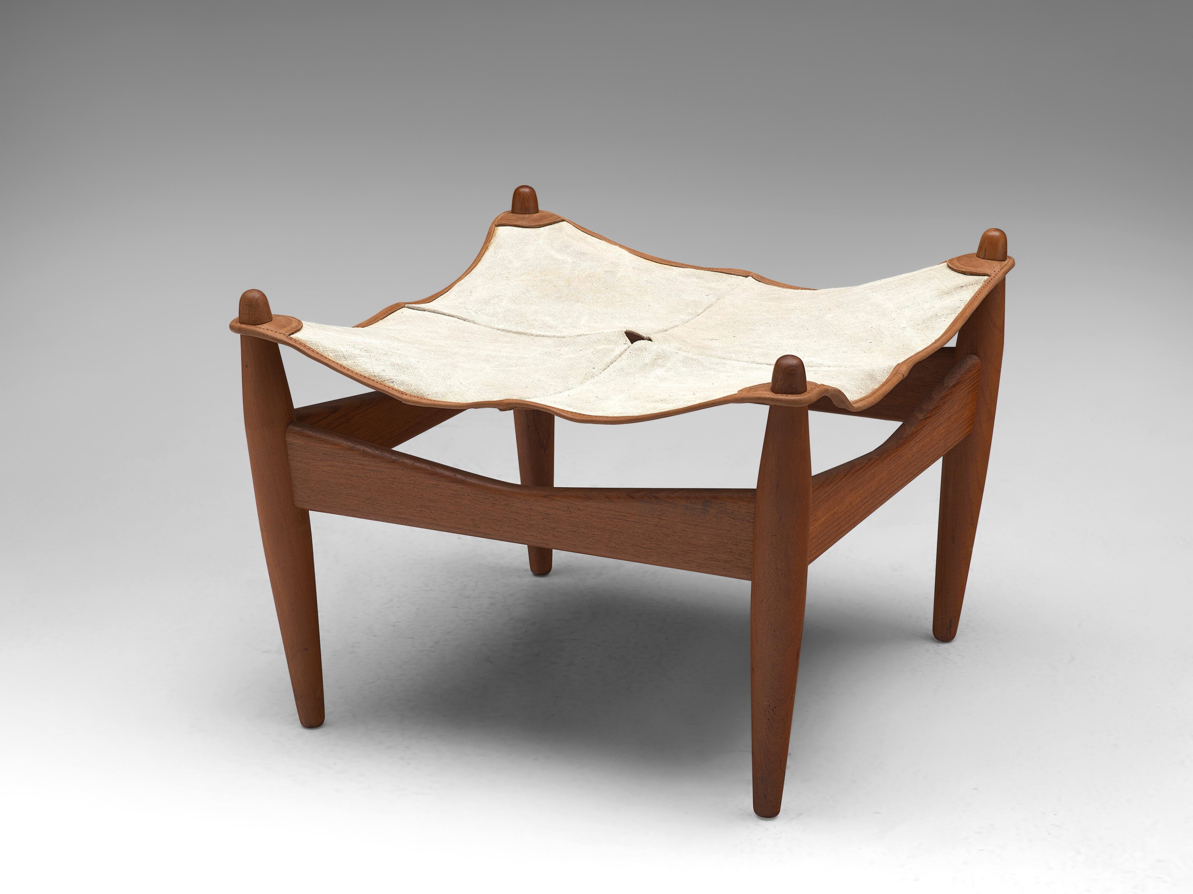 Illum Wikkelsø Easy Chair and Ottoman with Canvas Seat seating Morentz