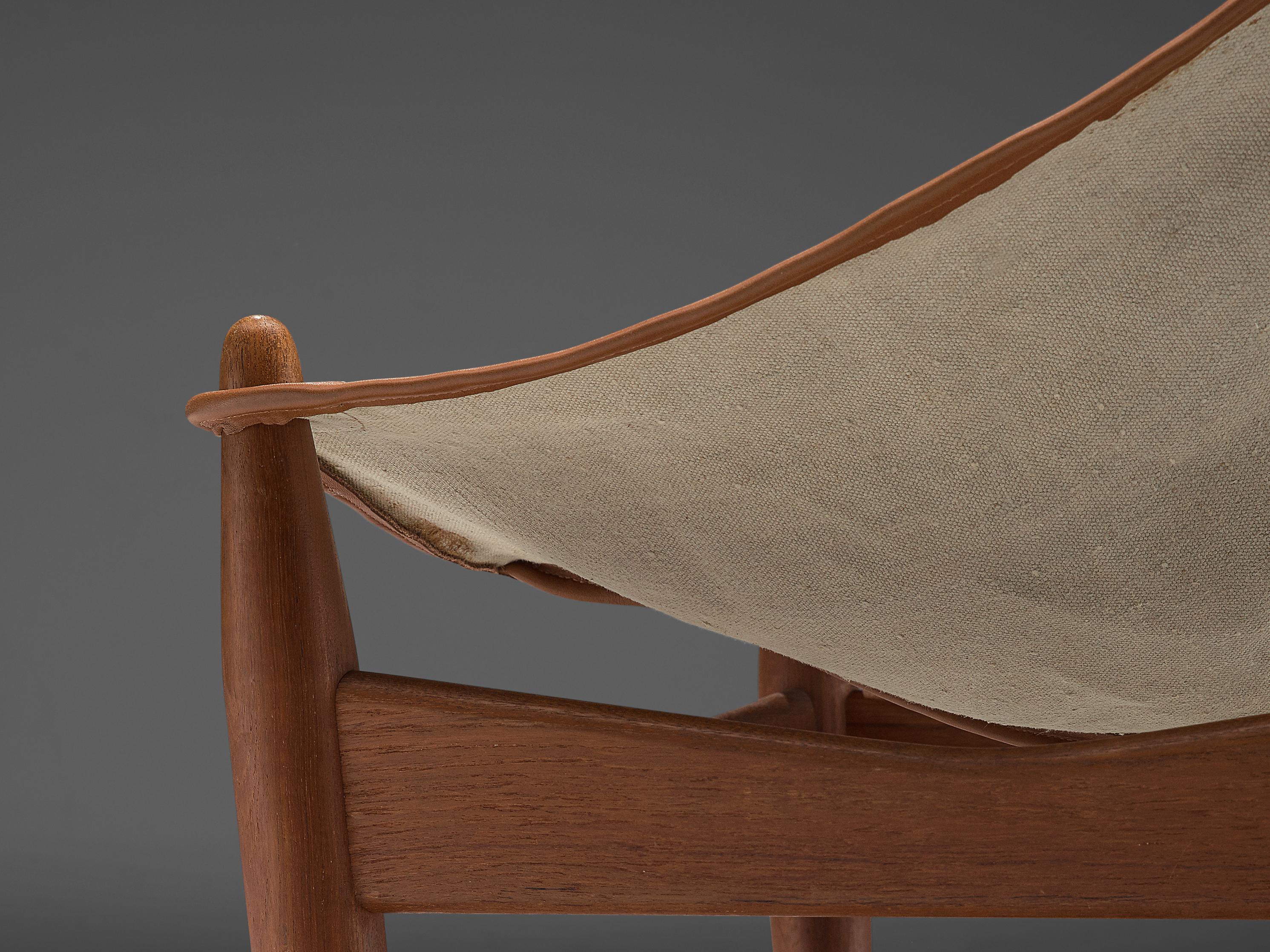 Illum Wikkelsø Easy Chair and Ottoman with Canvas Seat seating Morentz