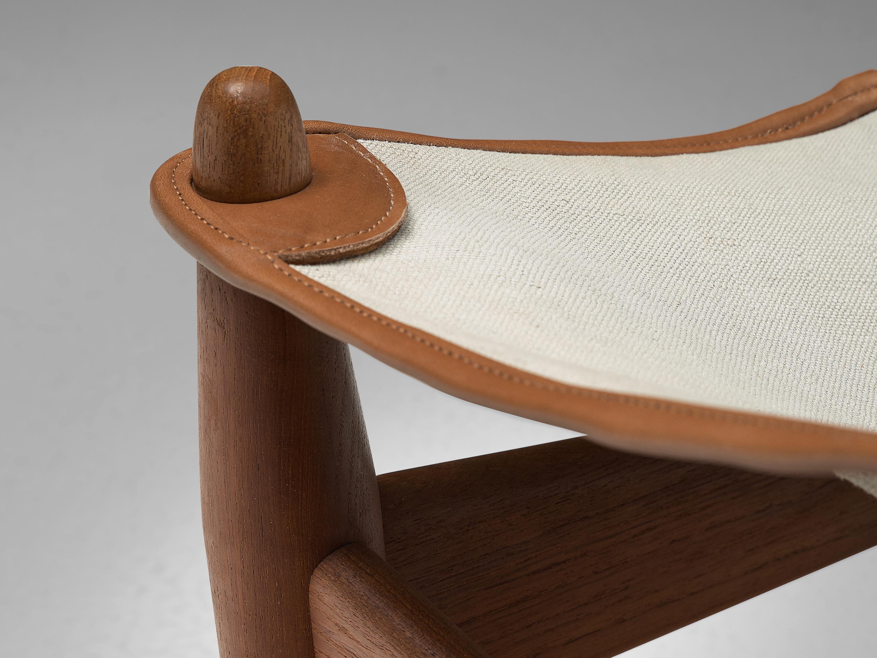 Illum Wikkelsø Easy Chair and Ottoman with Canvas Seat seating Morentz