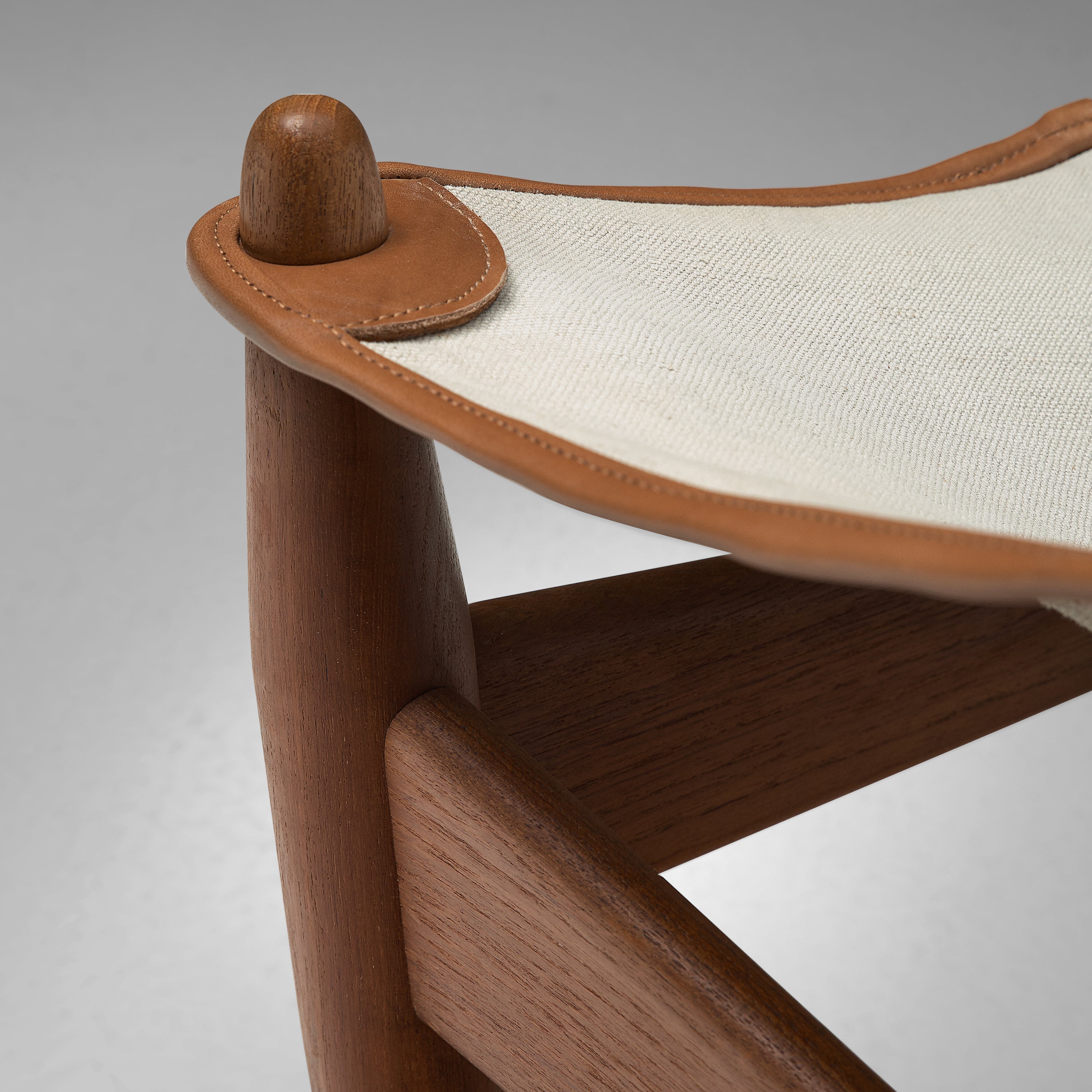 Illum Wikkelsø Set of Easy Chairs and Ottoman with Canvas Seats seating Morentz