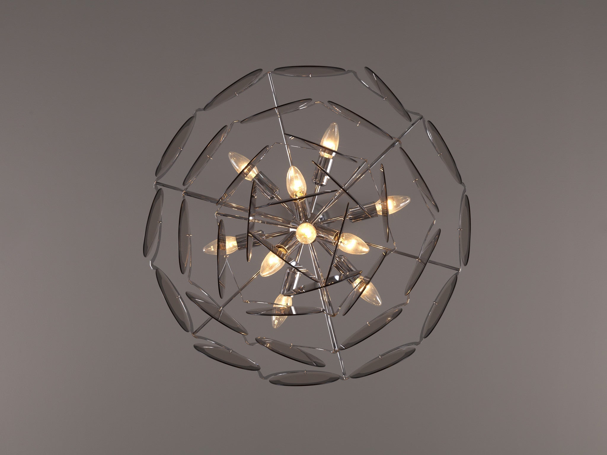 Gino Vistosi for Vistosi Chandelier in Chrome and Murano Glass lighting Morentz