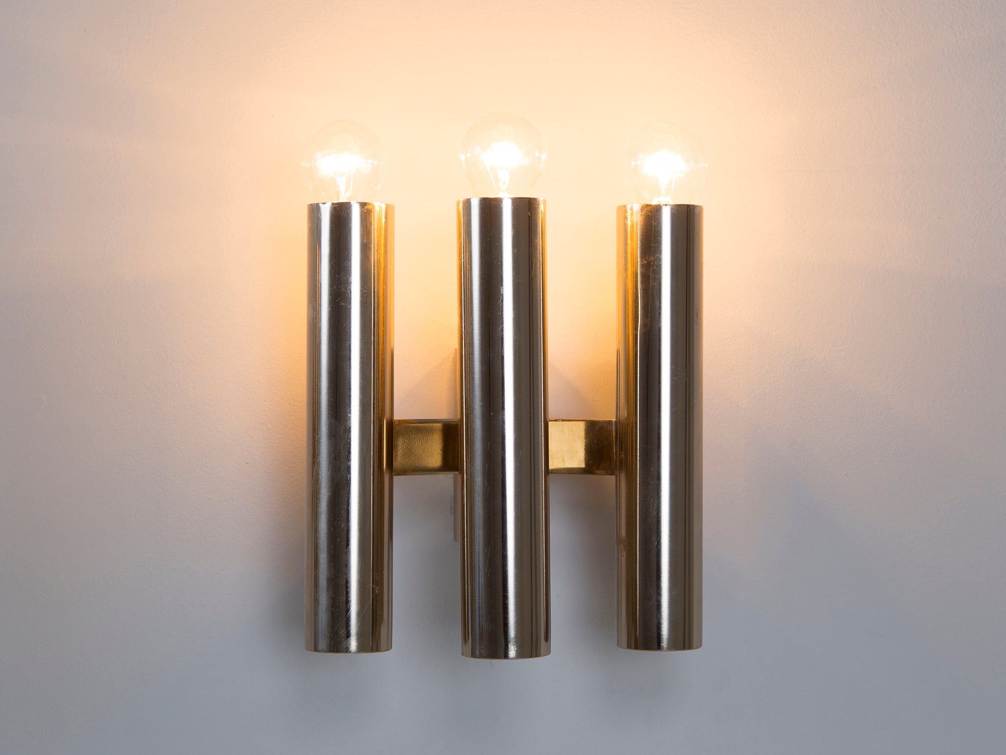 Modern Wall Light with Tubes in Chrome lighting Morentz