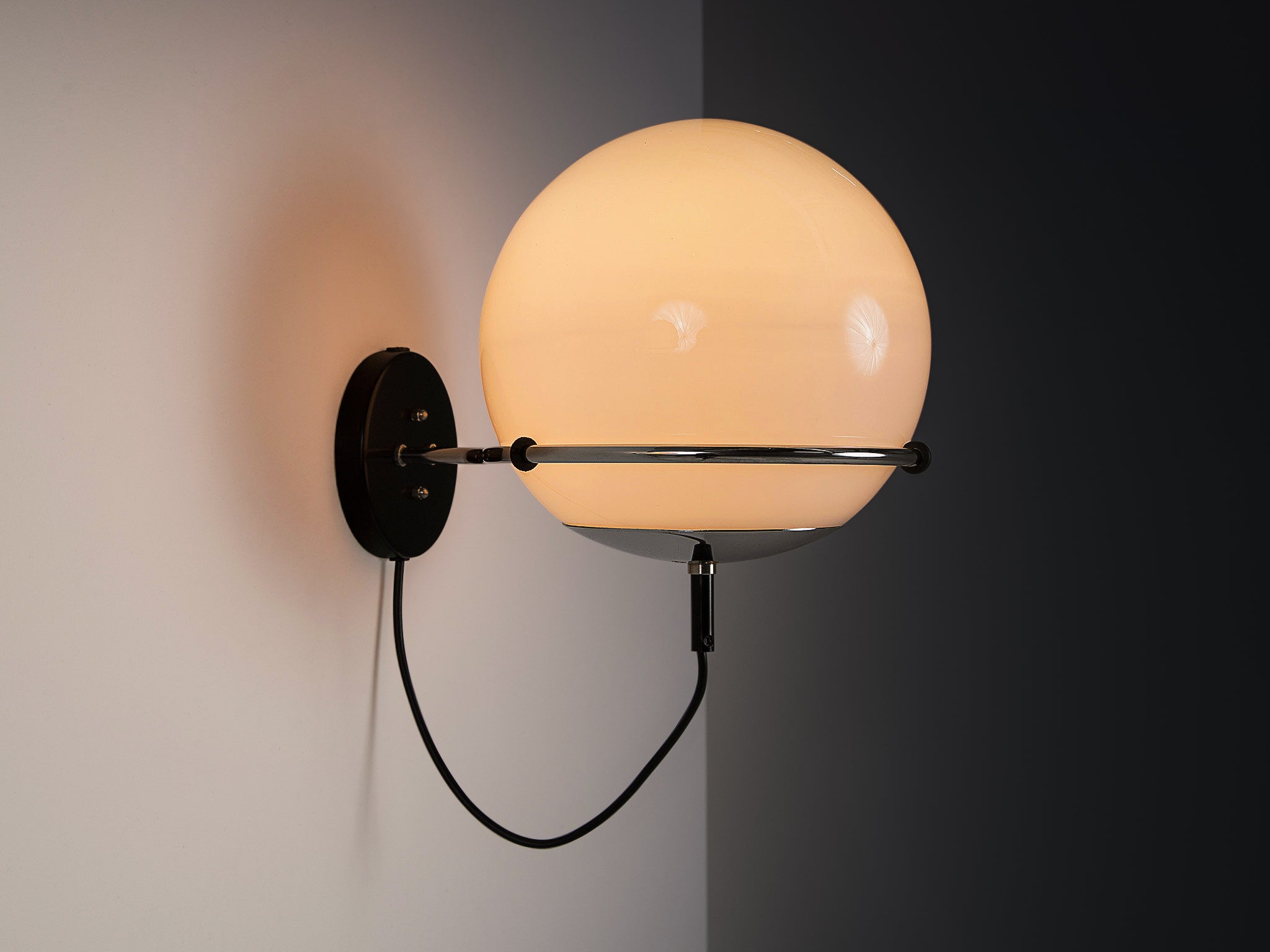 Globe-Shaped Wall Light in Opaline Glass Lighting Morentz