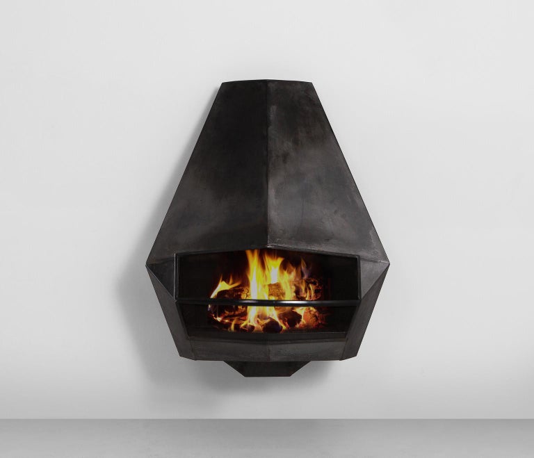 Belgian Wall-Mounted Modern Fire Place in Sheet Steel uncategorized Morentz