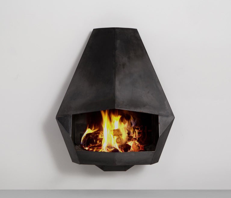 Belgian Wall-Mounted Modern Fire Place in Sheet Steel uncategorized Morentz