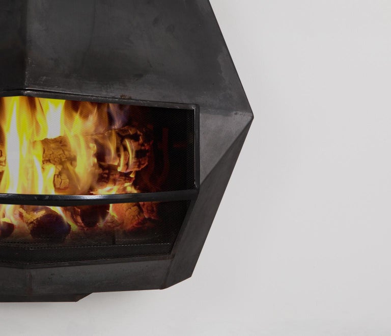 Belgian Wall-Mounted Modern Fire Place in Sheet Steel uncategorized Morentz