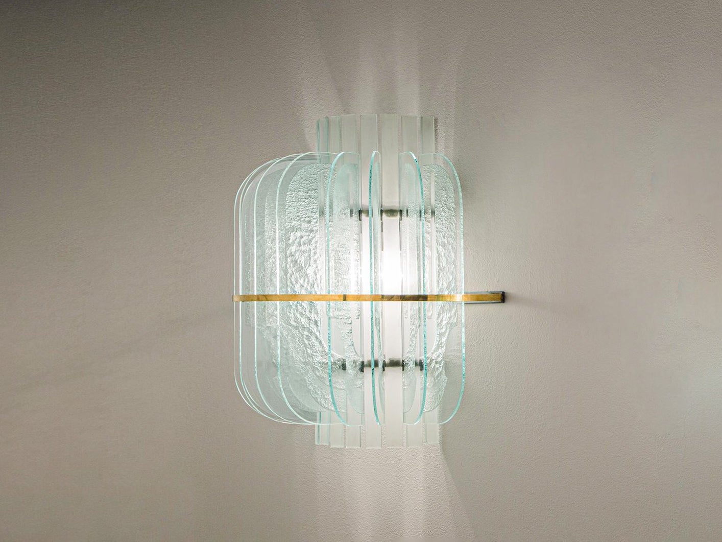 Italian Wall Light in Blue Glass and Brass lighting Morentz