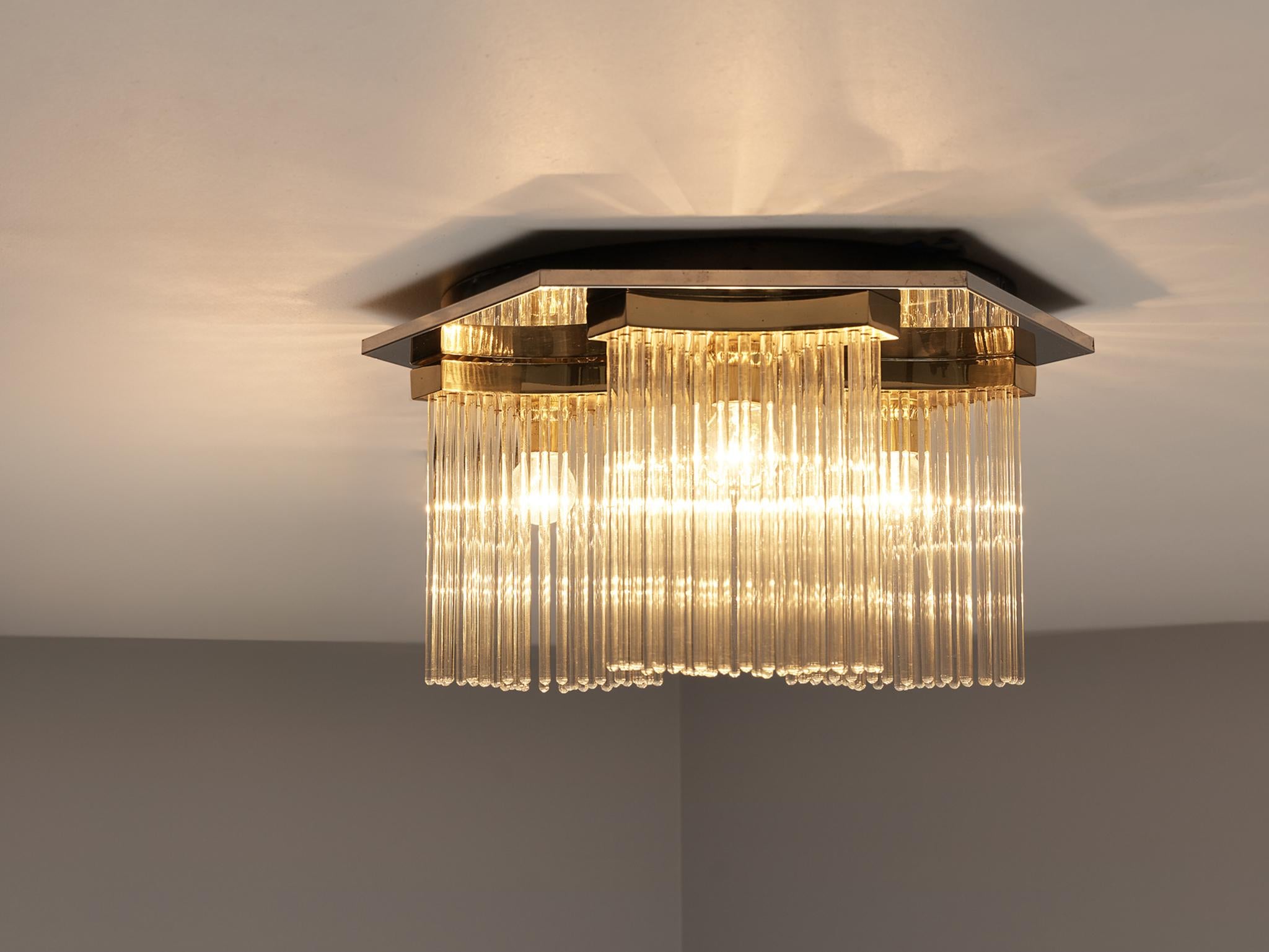 Gaetano Sciolari Ceiling Light in Metal and Glass lighting Morentz