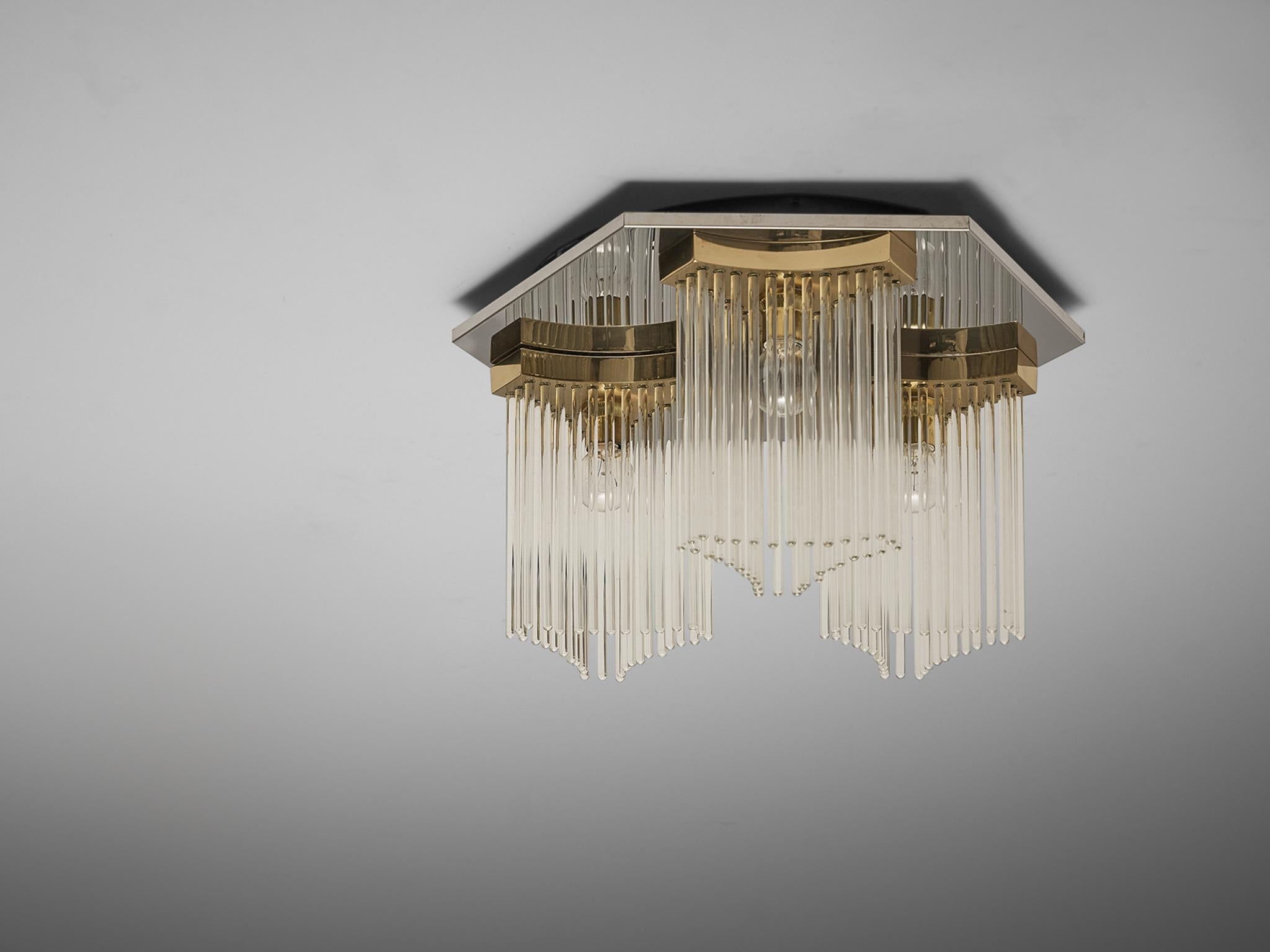 Gaetano Sciolari Ceiling Light in Metal and Glass lighting Morentz