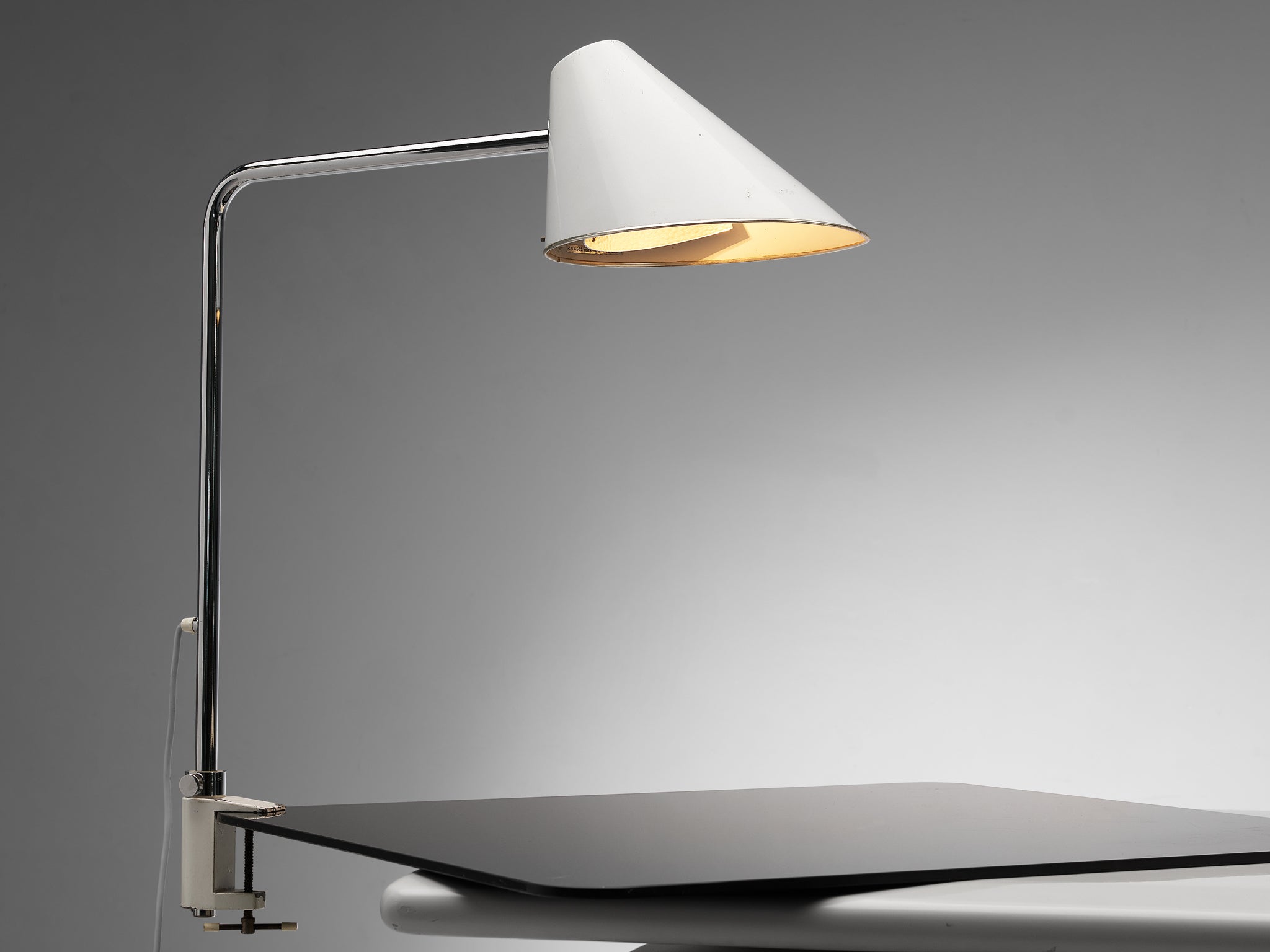 S. Björklund and L. Gustafsson Swedish "Delux" Desk Lamp in Chromed Steel Lighting Morentz