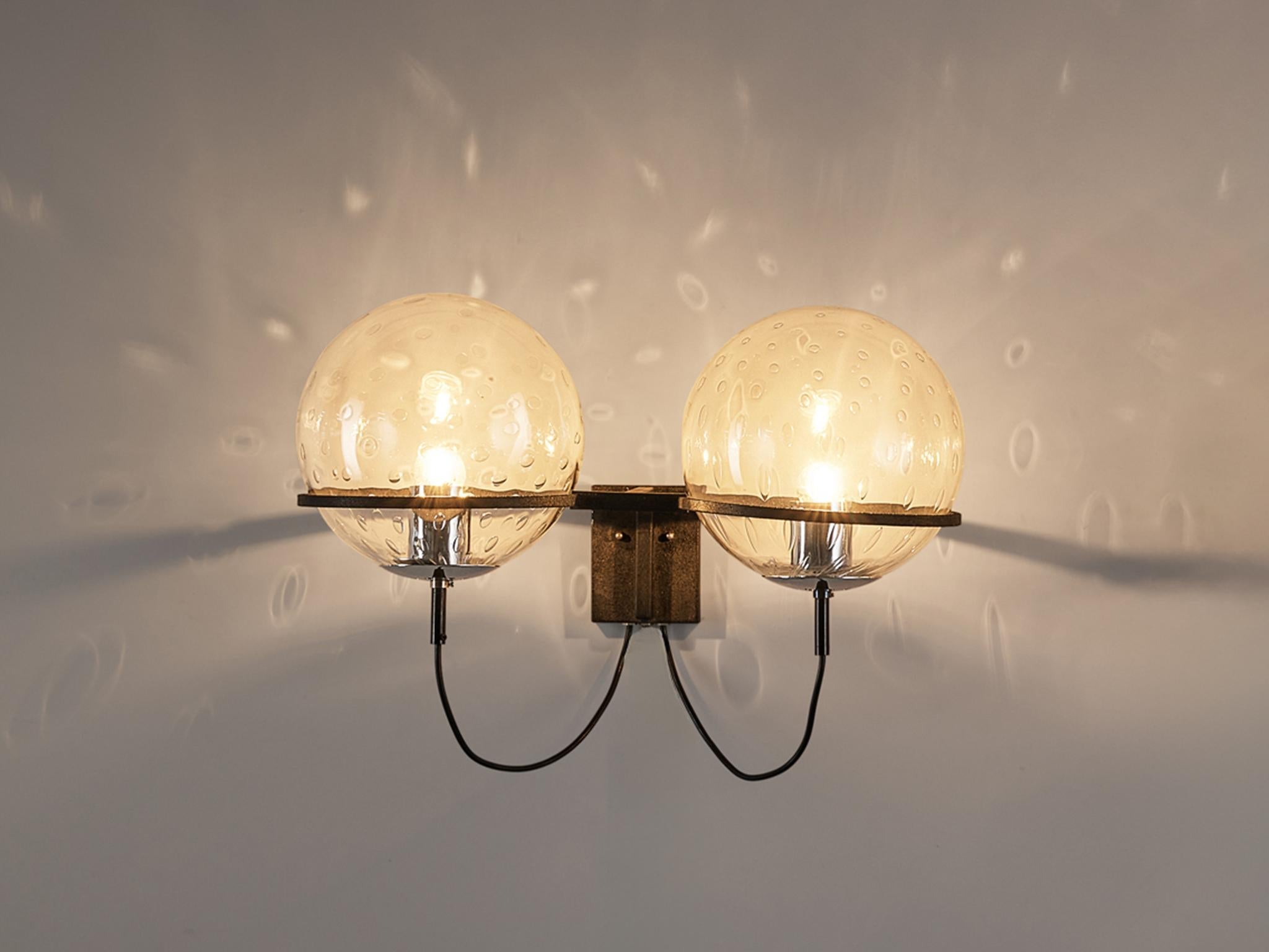 RAAK Wall Light in Chrome and Structured Glass lighting Morentz