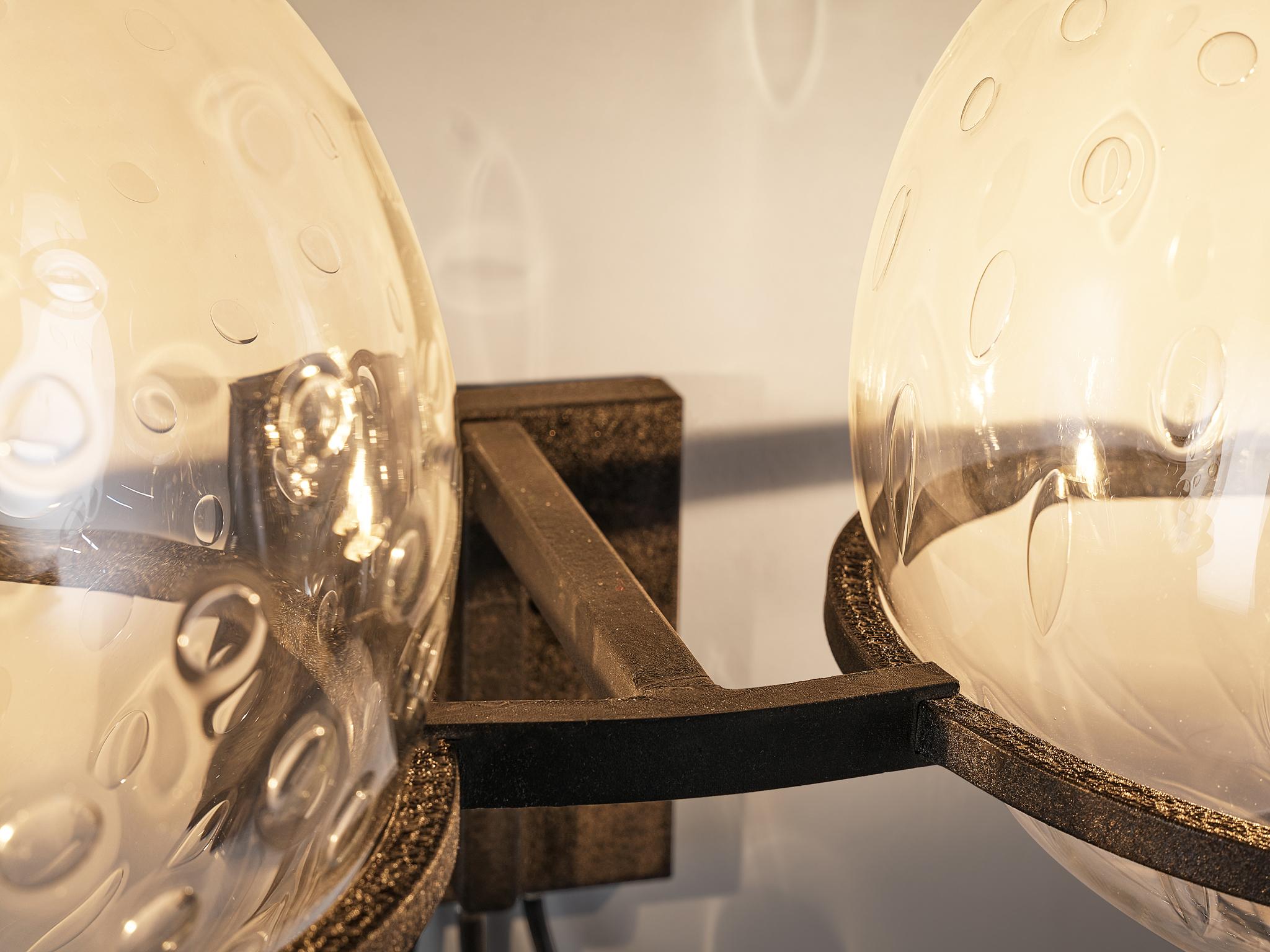 RAAK Wall Light in Chrome and Structured Glass lighting Morentz