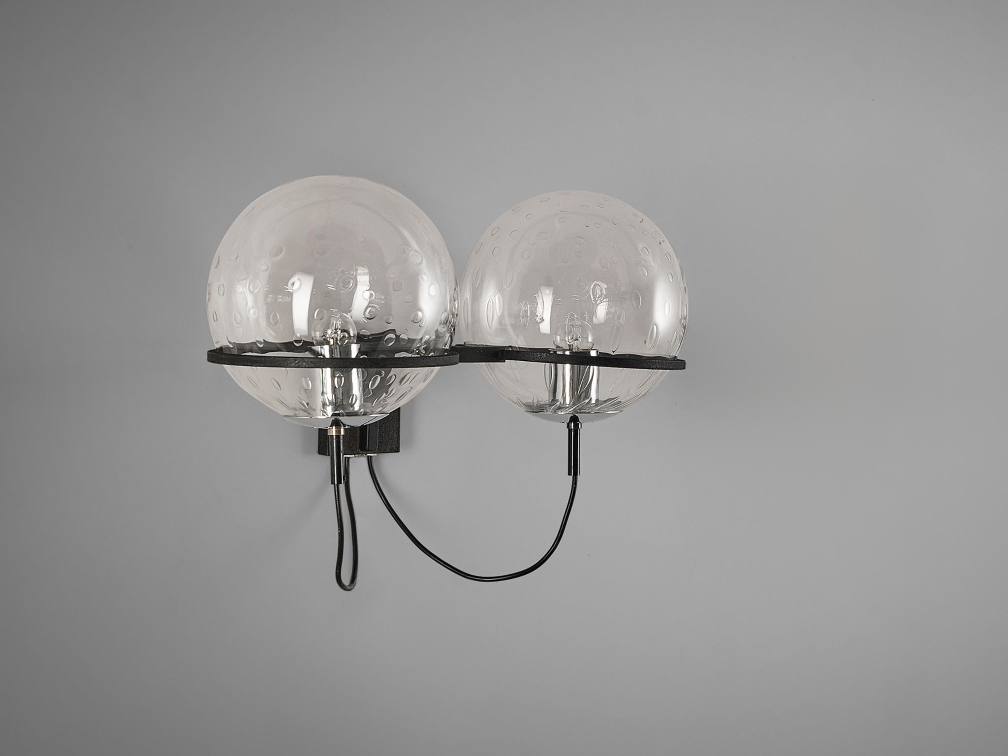 RAAK Wall Light in Chrome and Structured Glass lighting Morentz