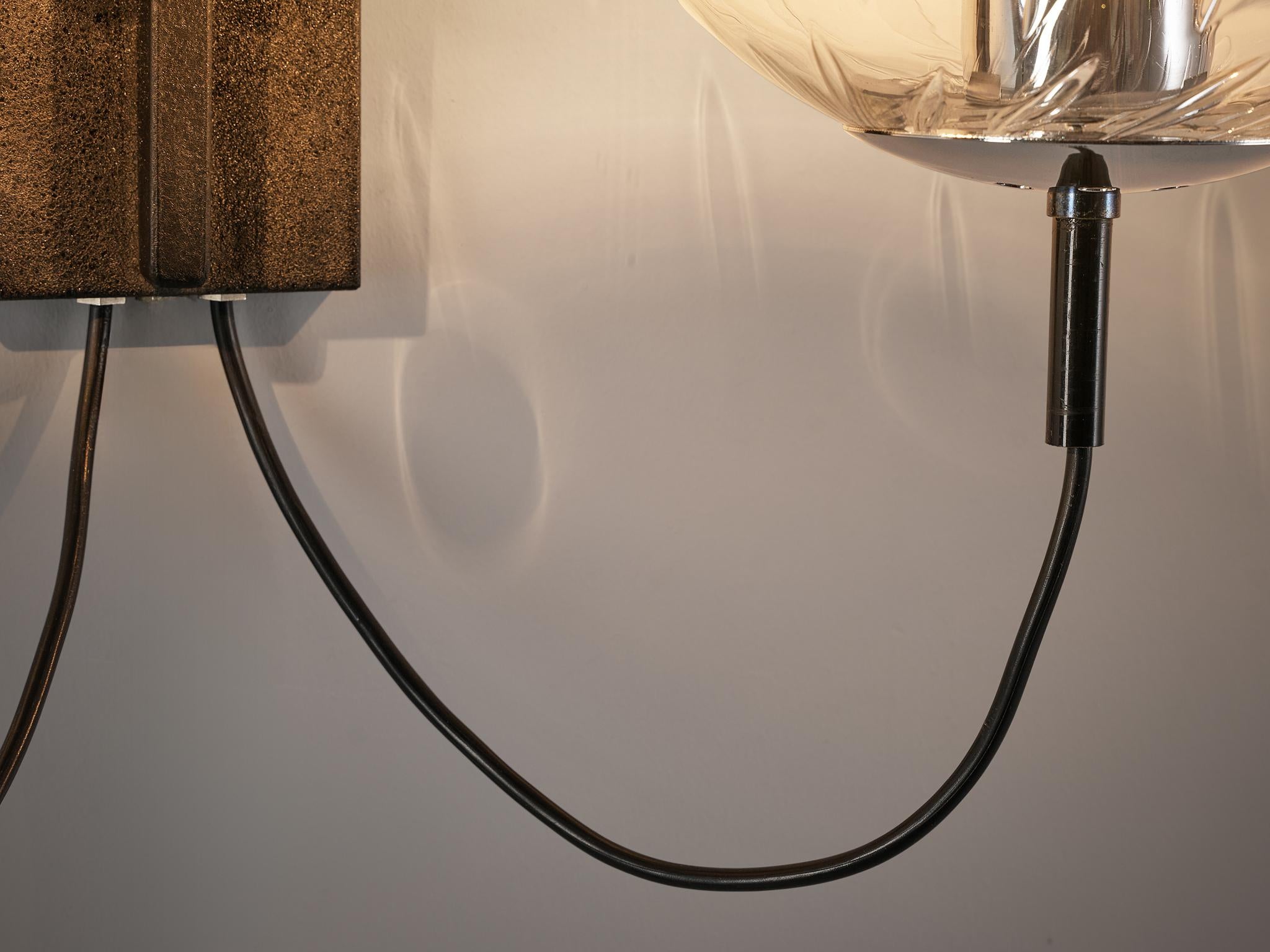 RAAK Wall Light in Chrome and Structured Glass lighting Morentz