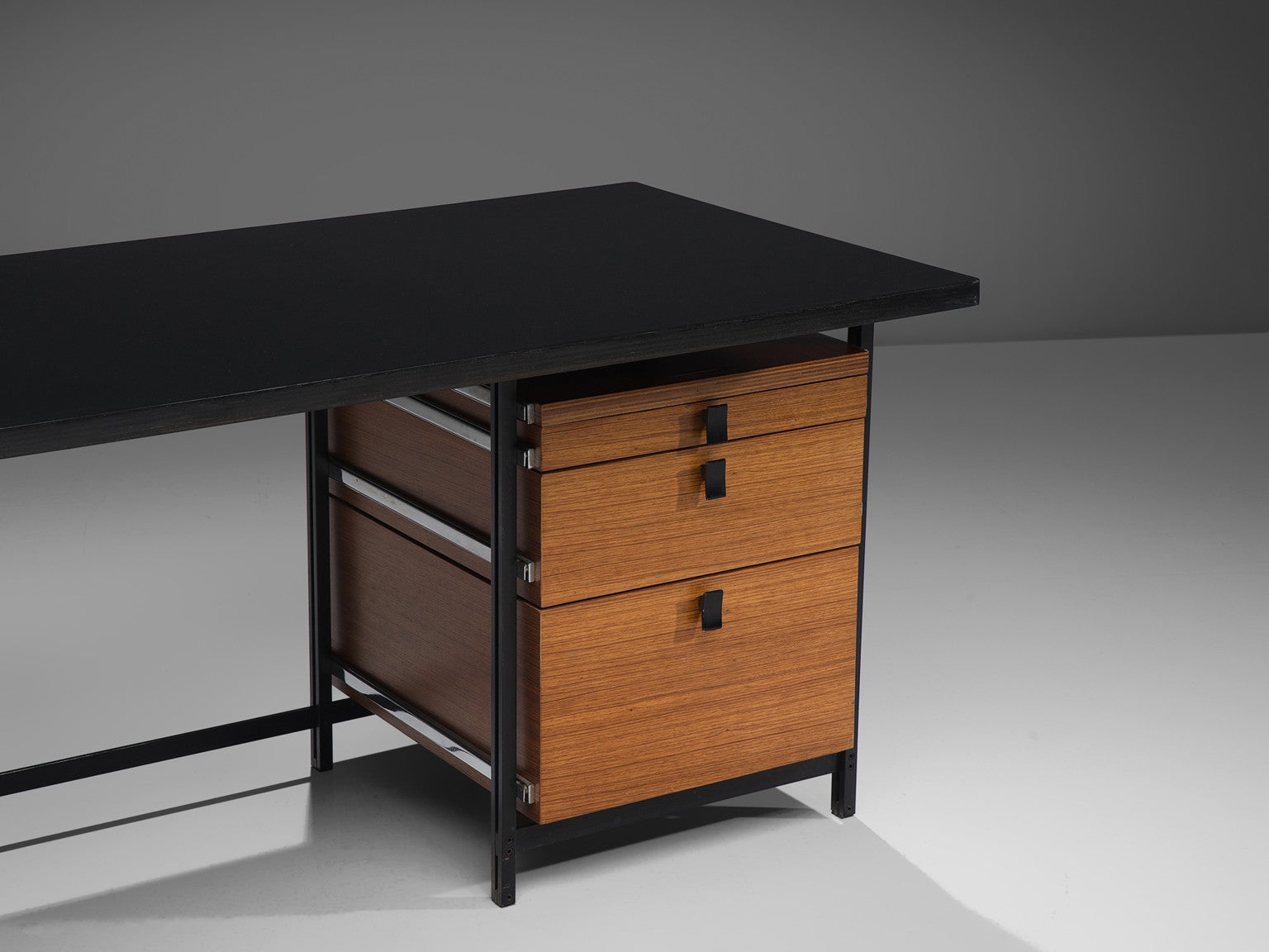 Jules Wabbes Early Versatile Free-Standing Corner Desk in Wengé tables Morentz