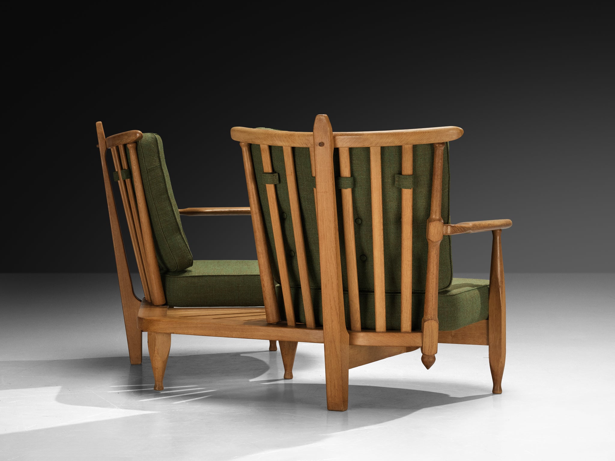 Guillerme & Chambron Lounge Set with Connecting Table in Solid Oak Seating Morentz