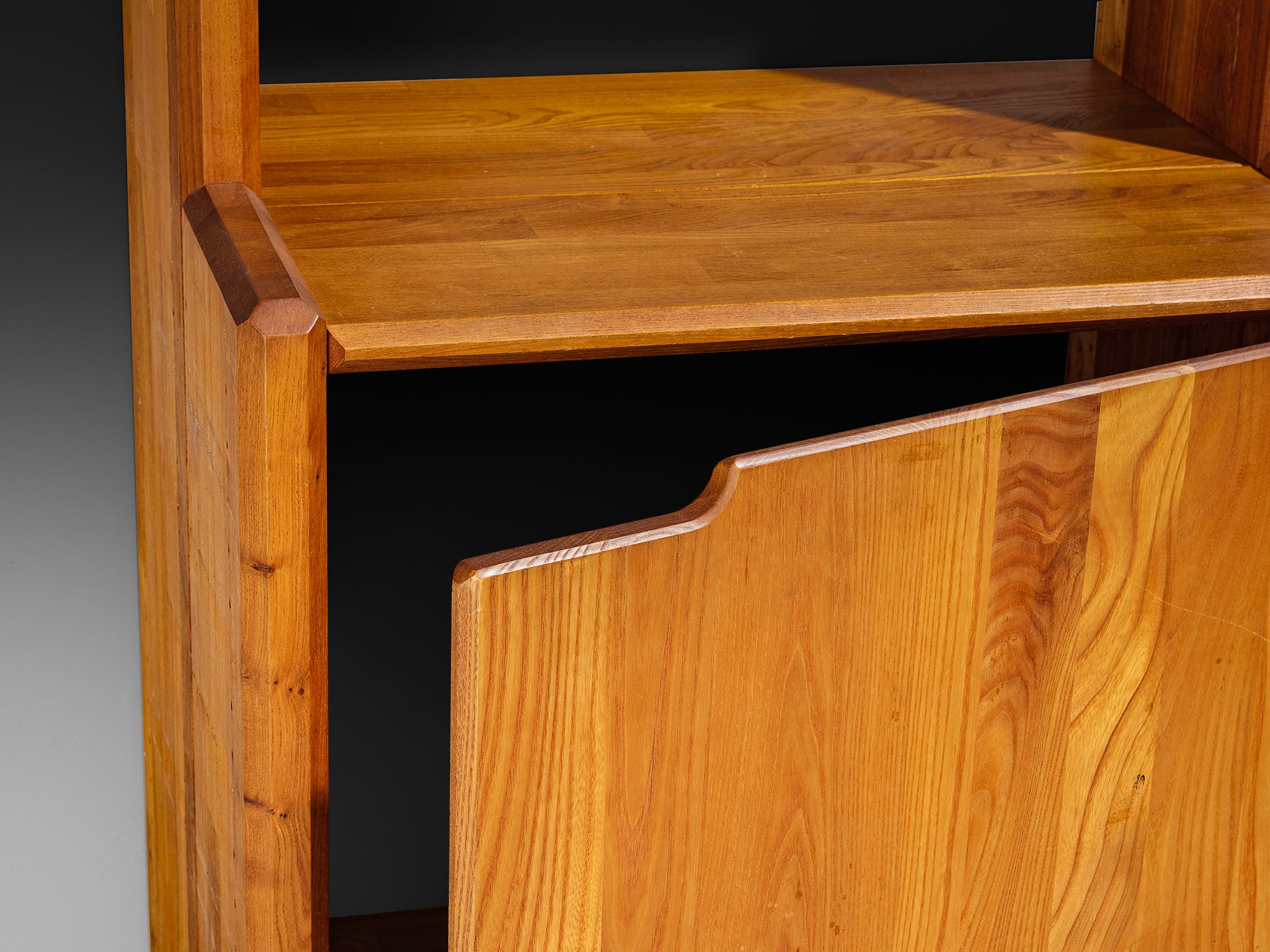 Pierre Chapo 'GO' Bookcase in Solid Elm Case pieces and storage cabinets Morentz