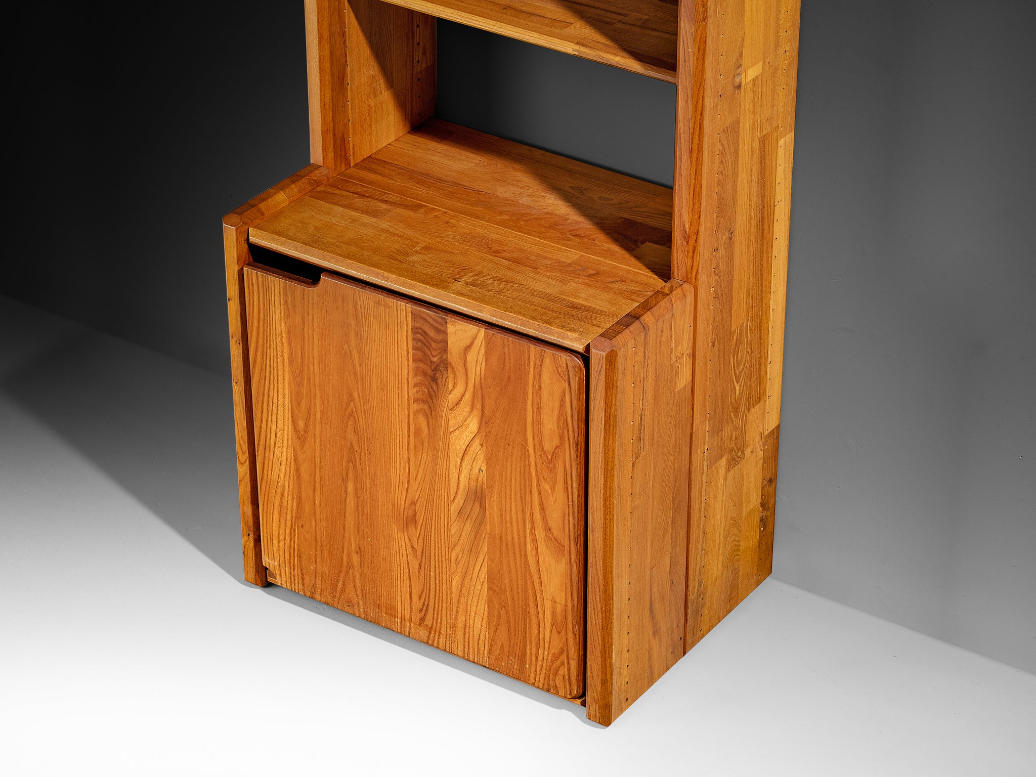 Pierre Chapo 'GO' Bookcase in Solid Elm Case pieces and storage cabinets Morentz