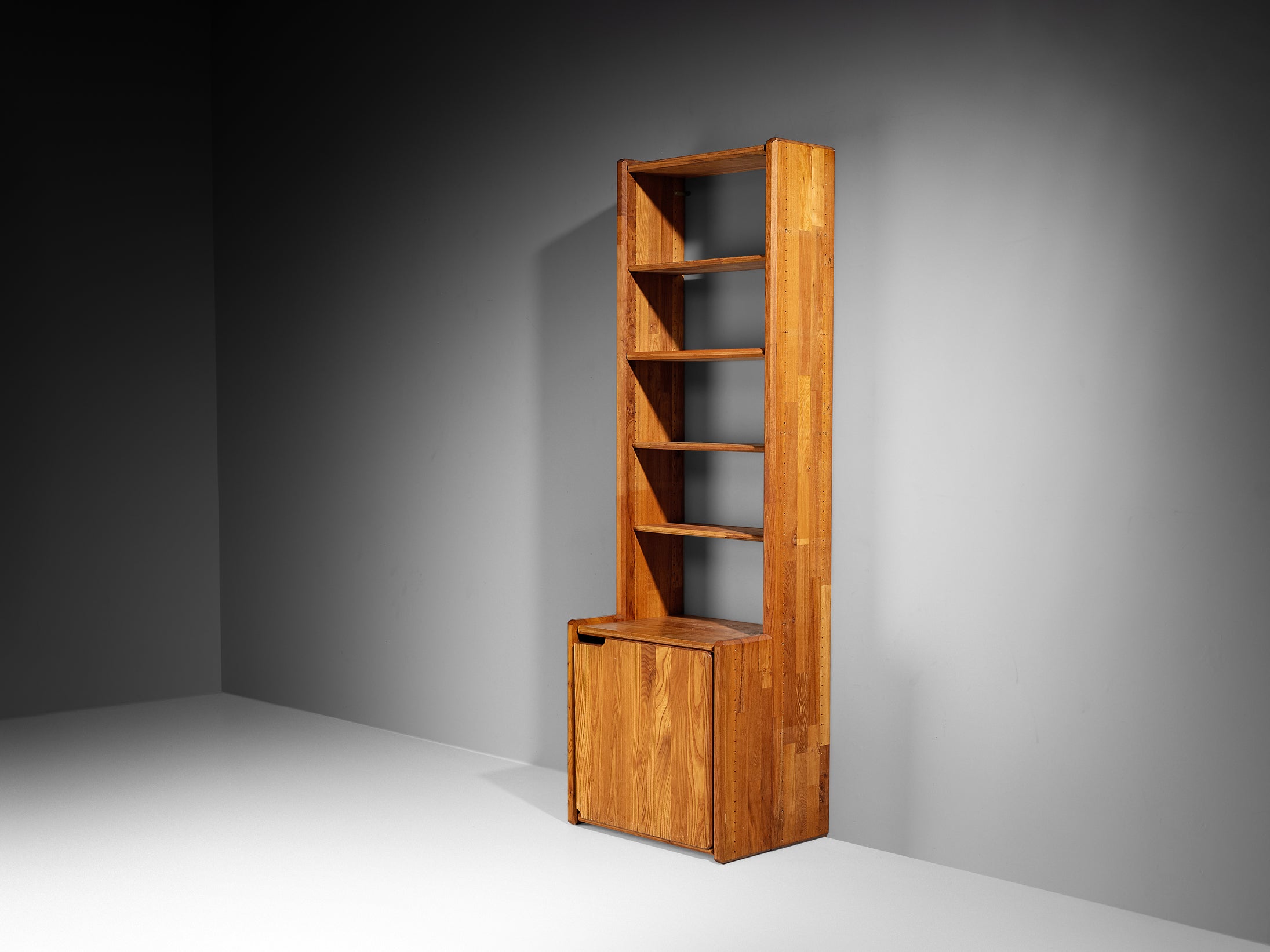 Pierre Chapo 'GO' Bookcase in Solid Elm Case pieces and storage cabinets Morentz