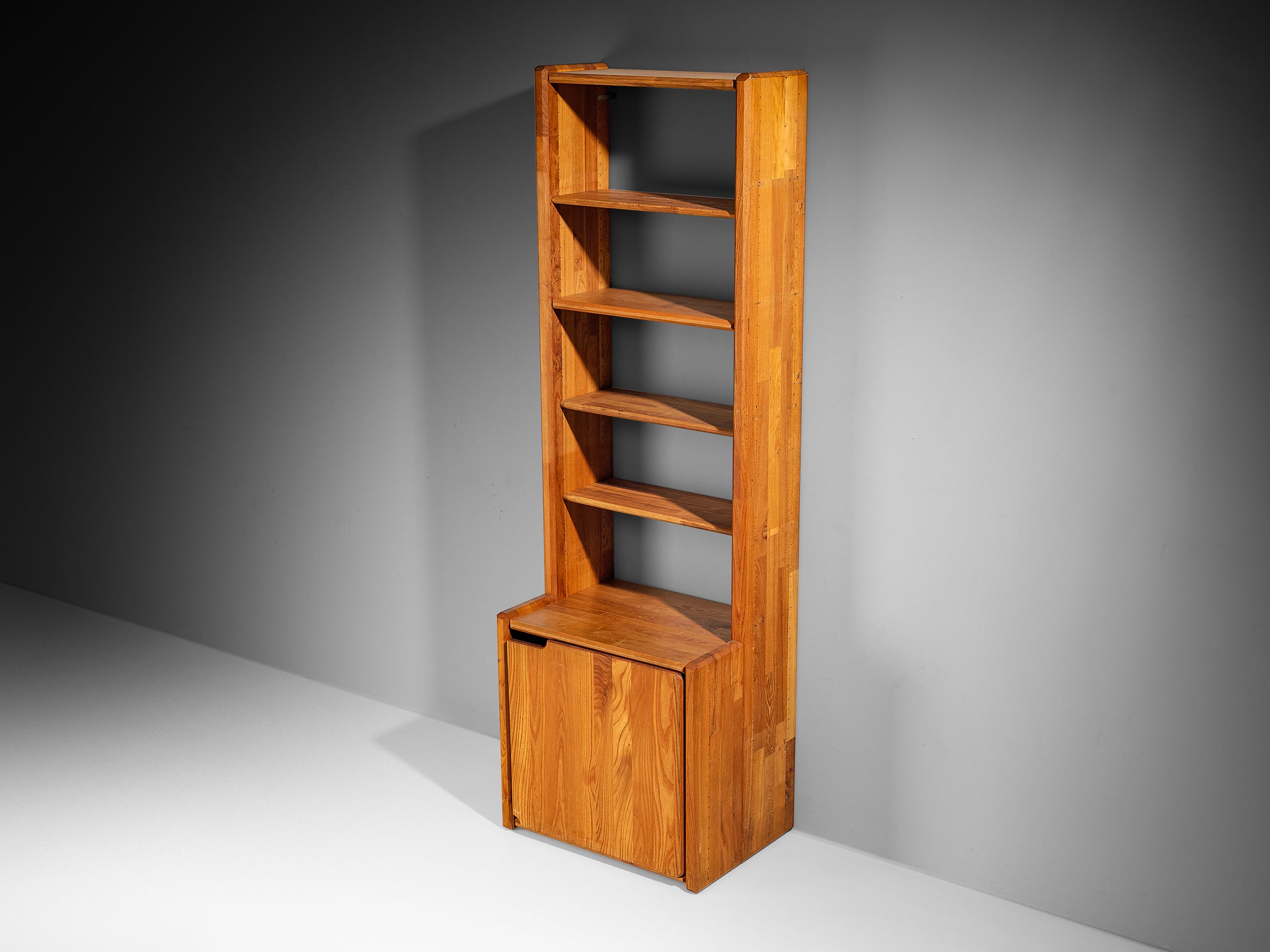 Pierre Chapo 'GO' Bookcase in Solid Elm Case pieces and storage cabinets Morentz