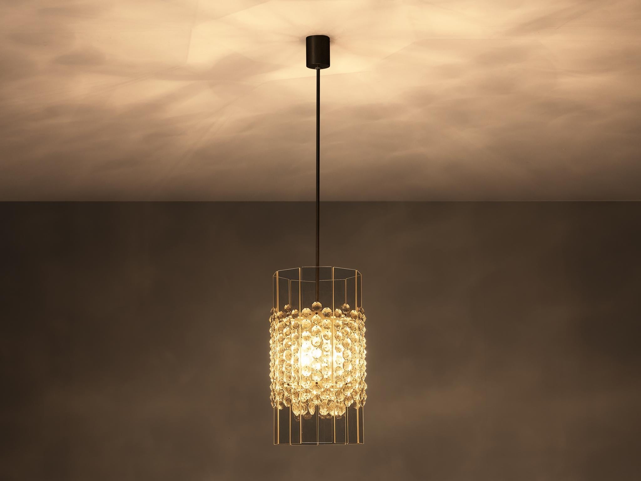 Lucite and Cut Glass Pendant lighting Morentz