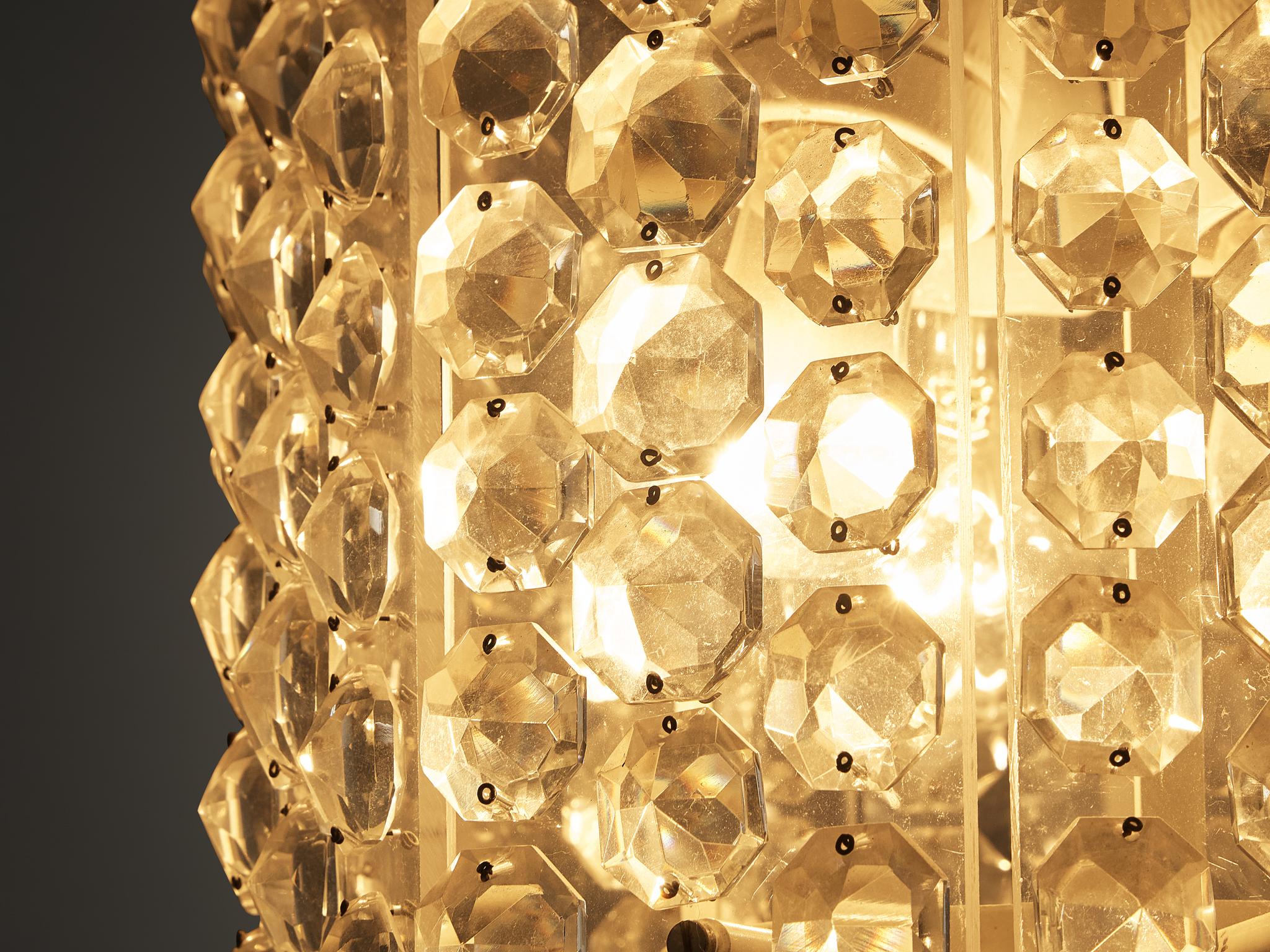 Lucite and Cut Glass Pendant lighting Morentz