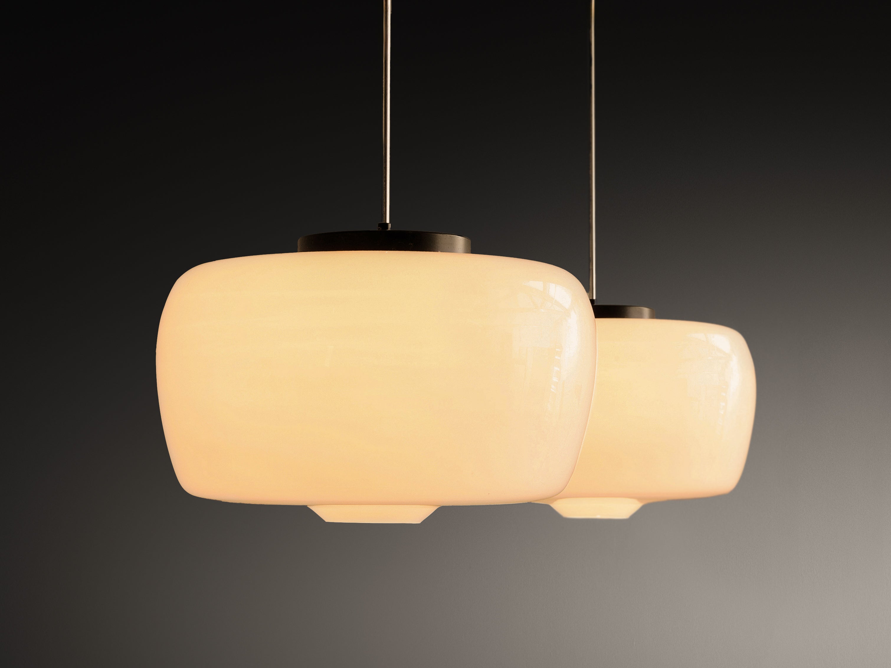 Large Pendants in Opaline Glass Lighting Morentz