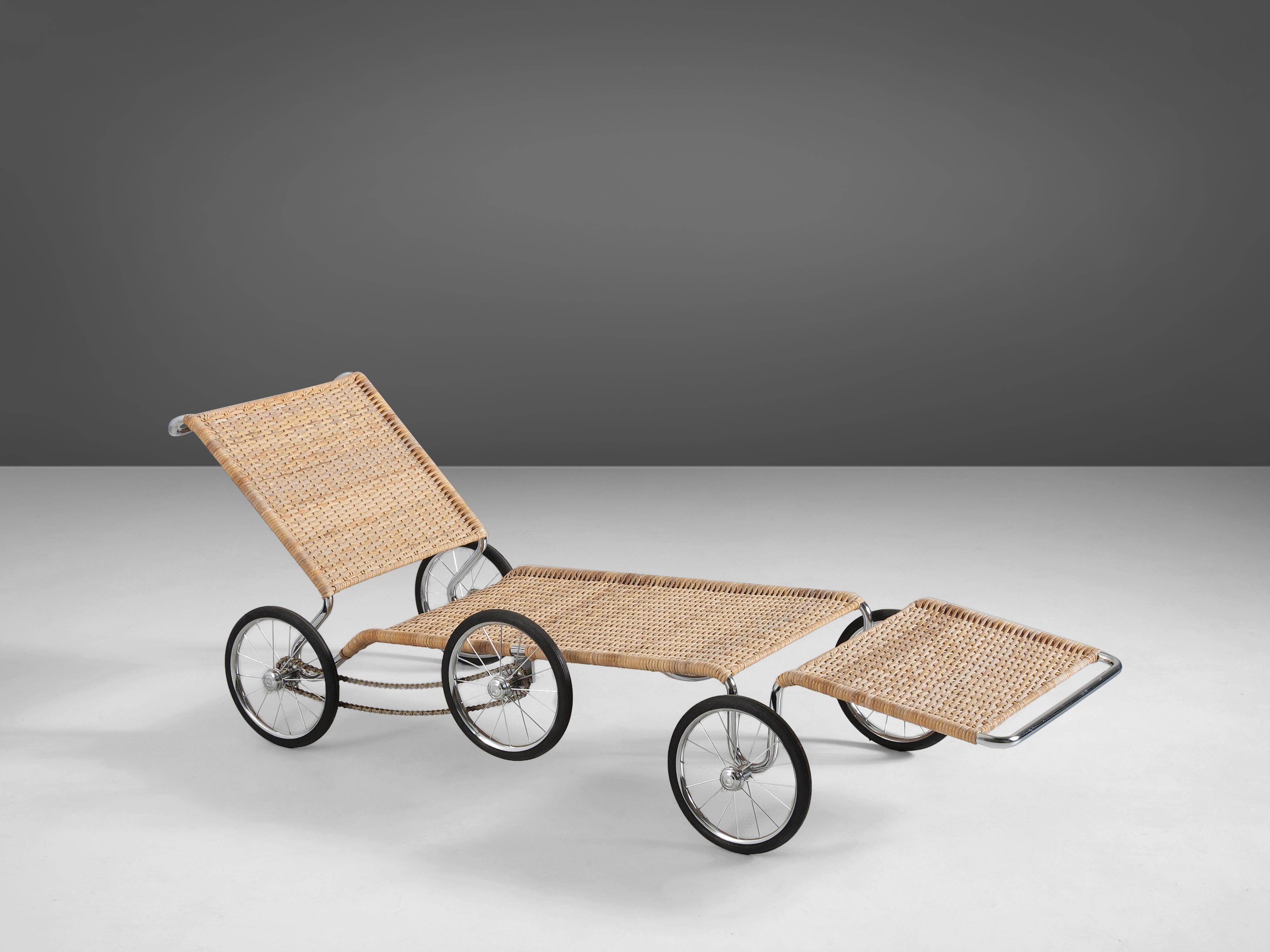 Marcel Breuer for Tecta 'The Mobile Manifesto' Chaise Longue in Cane Wicker seating Morentz