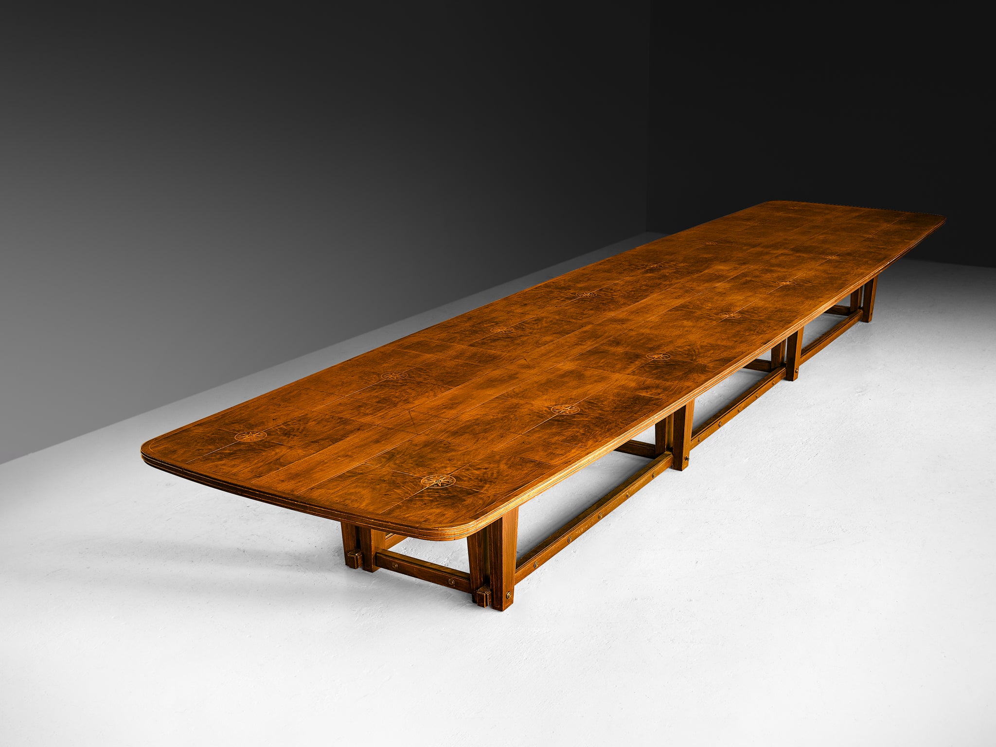 Monumental Table in Walnut with Decorative Inlay tables Morentz