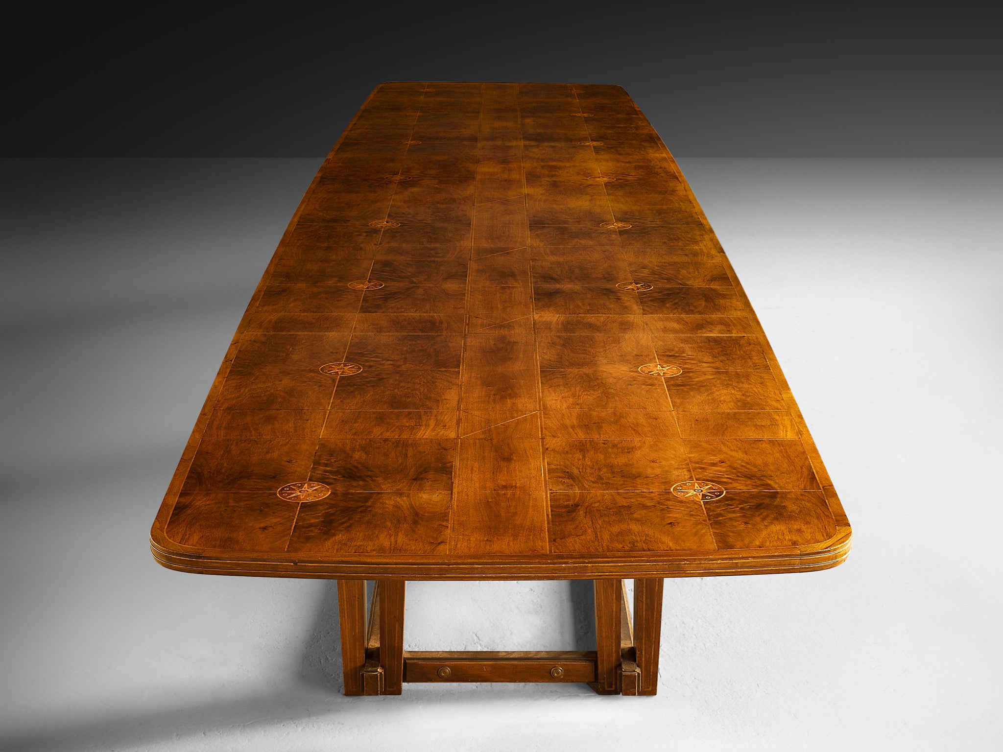 Monumental Table in Walnut with Decorative Inlay tables Morentz