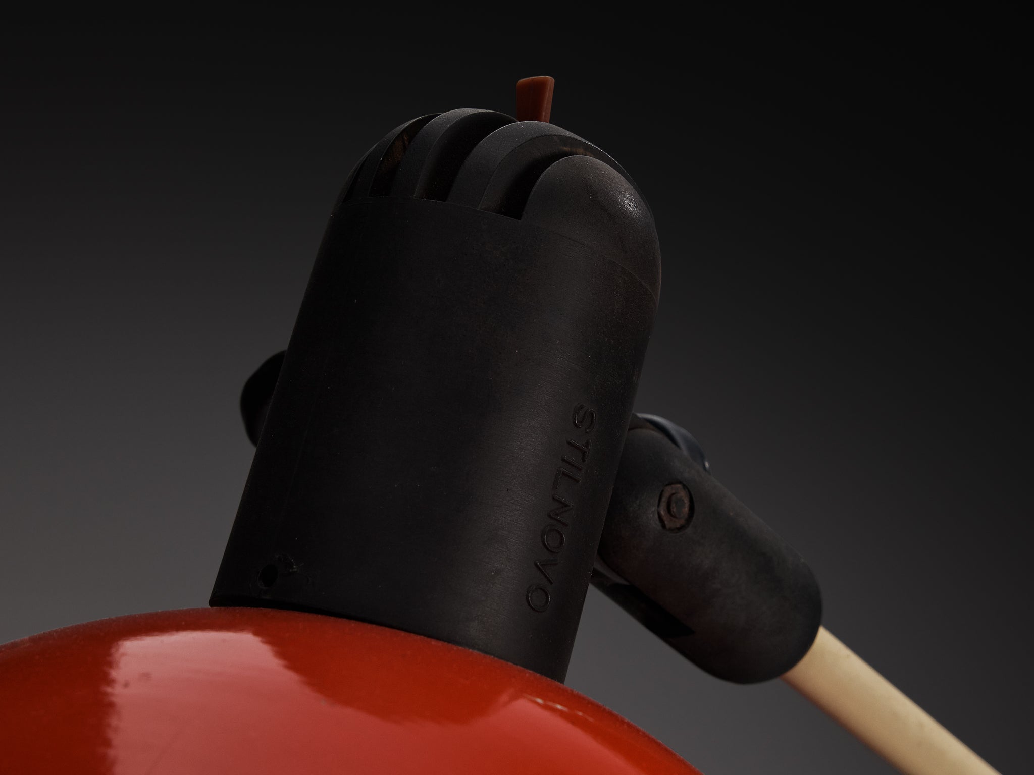 Stilnovo Floor Lamp with Red Shade and Marble Base Lighting Morentz