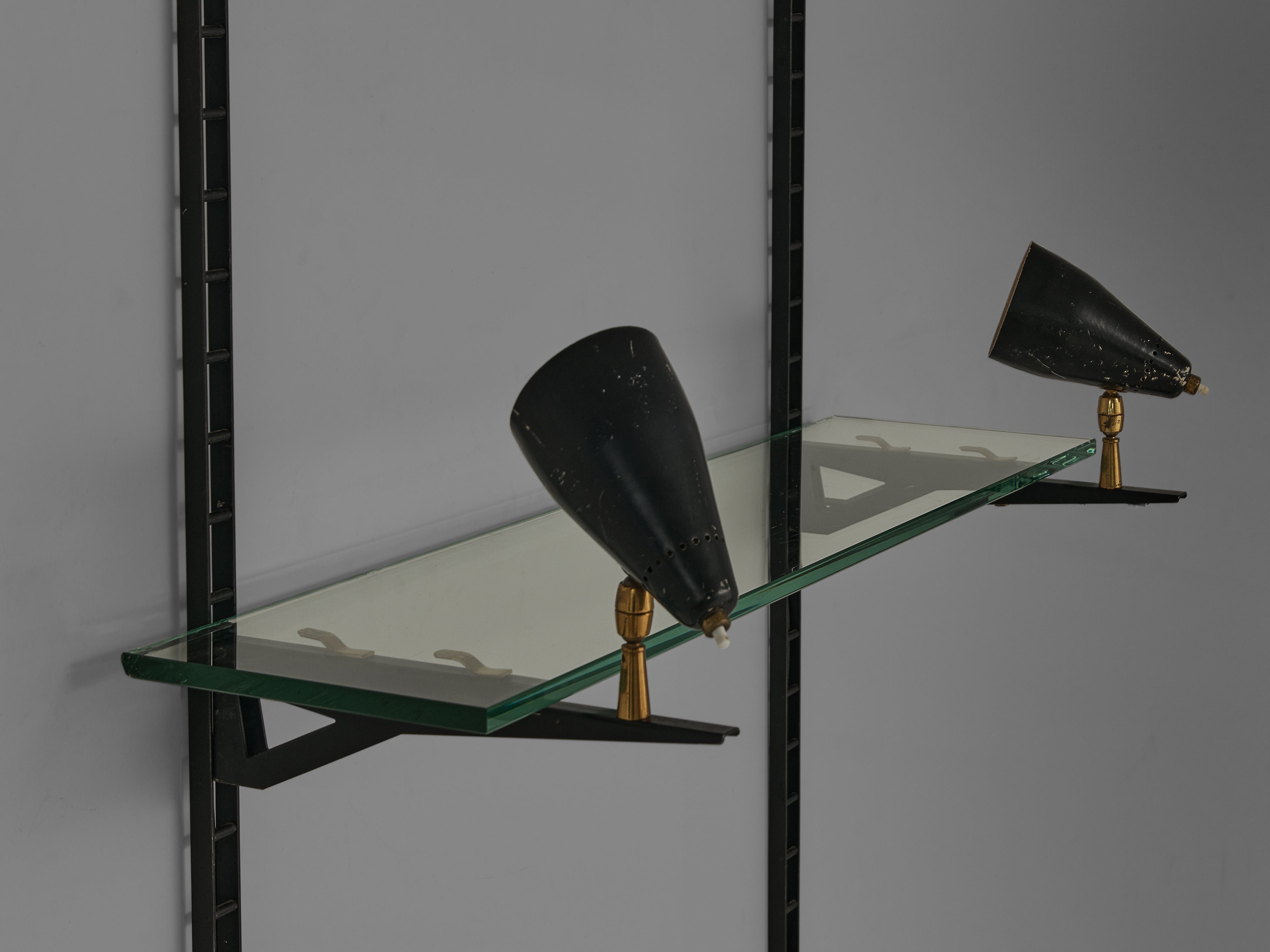 Gino Sarfatti for Arteluce Illuminated Wall-Mounted Display Console case pieces and storage cabinets Morentz