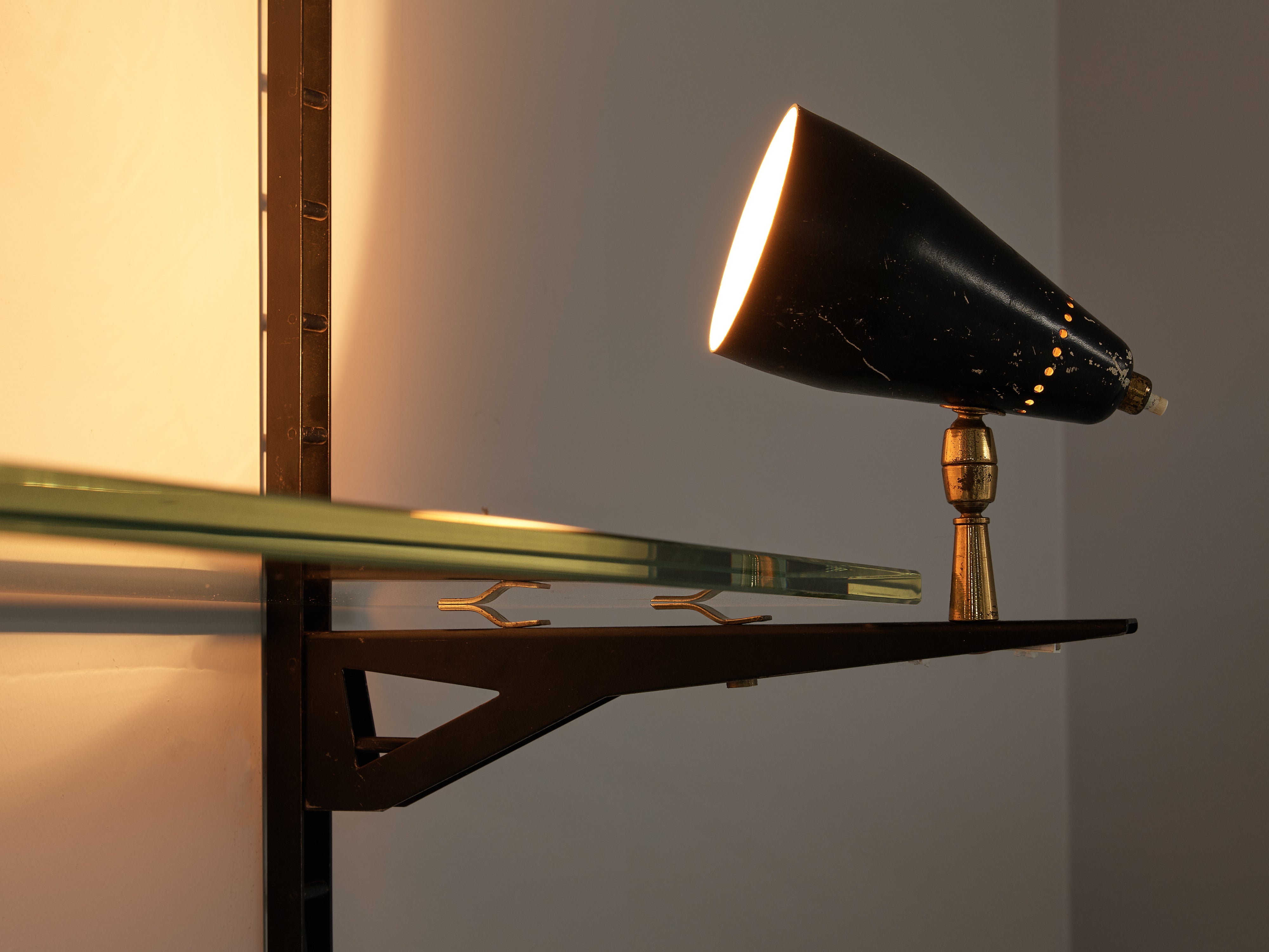 Gino Sarfatti for Arteluce Illuminated Wall-Mounted Display Console case pieces and storage cabinets Morentz