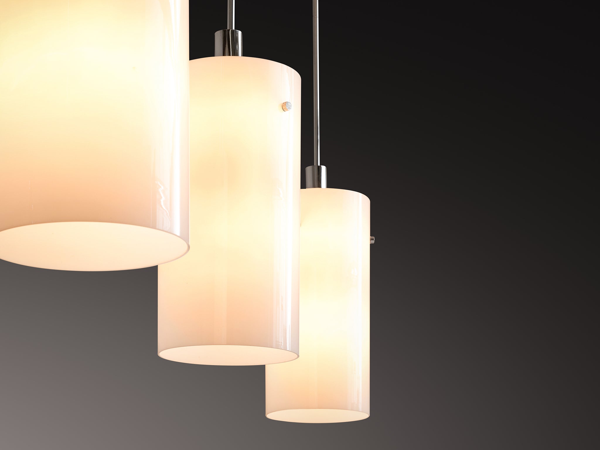 Pendant Lamps with White Glass Shade 180cm/70 in Length