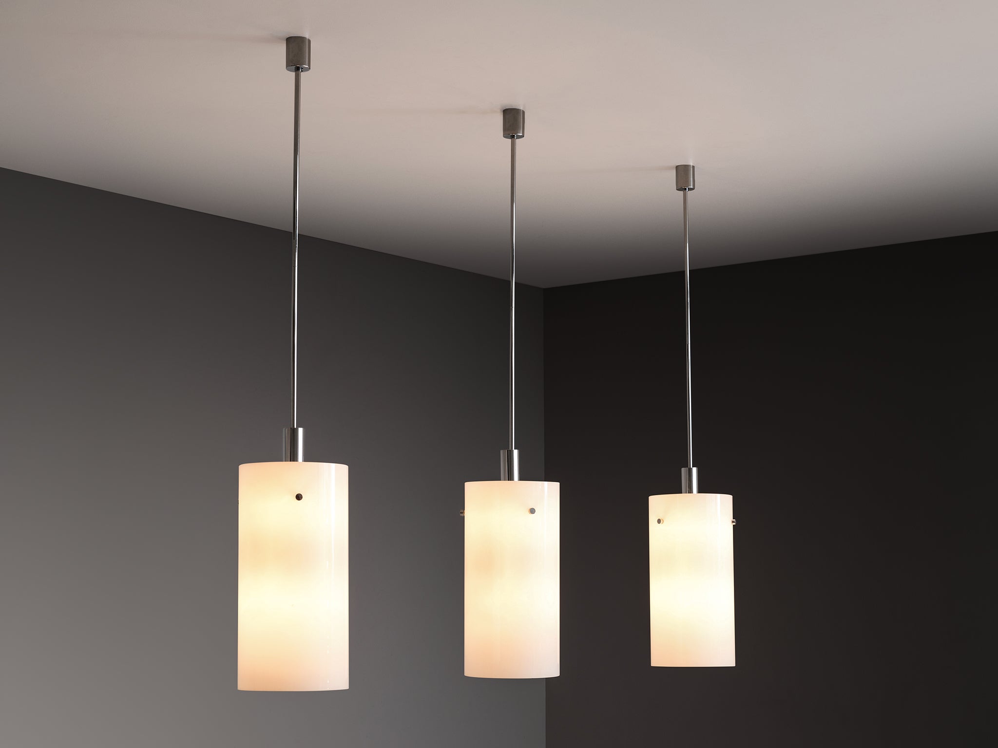 Pendant Lamps with White Glass Shade 180cm/70 in Length Lighting Morentz