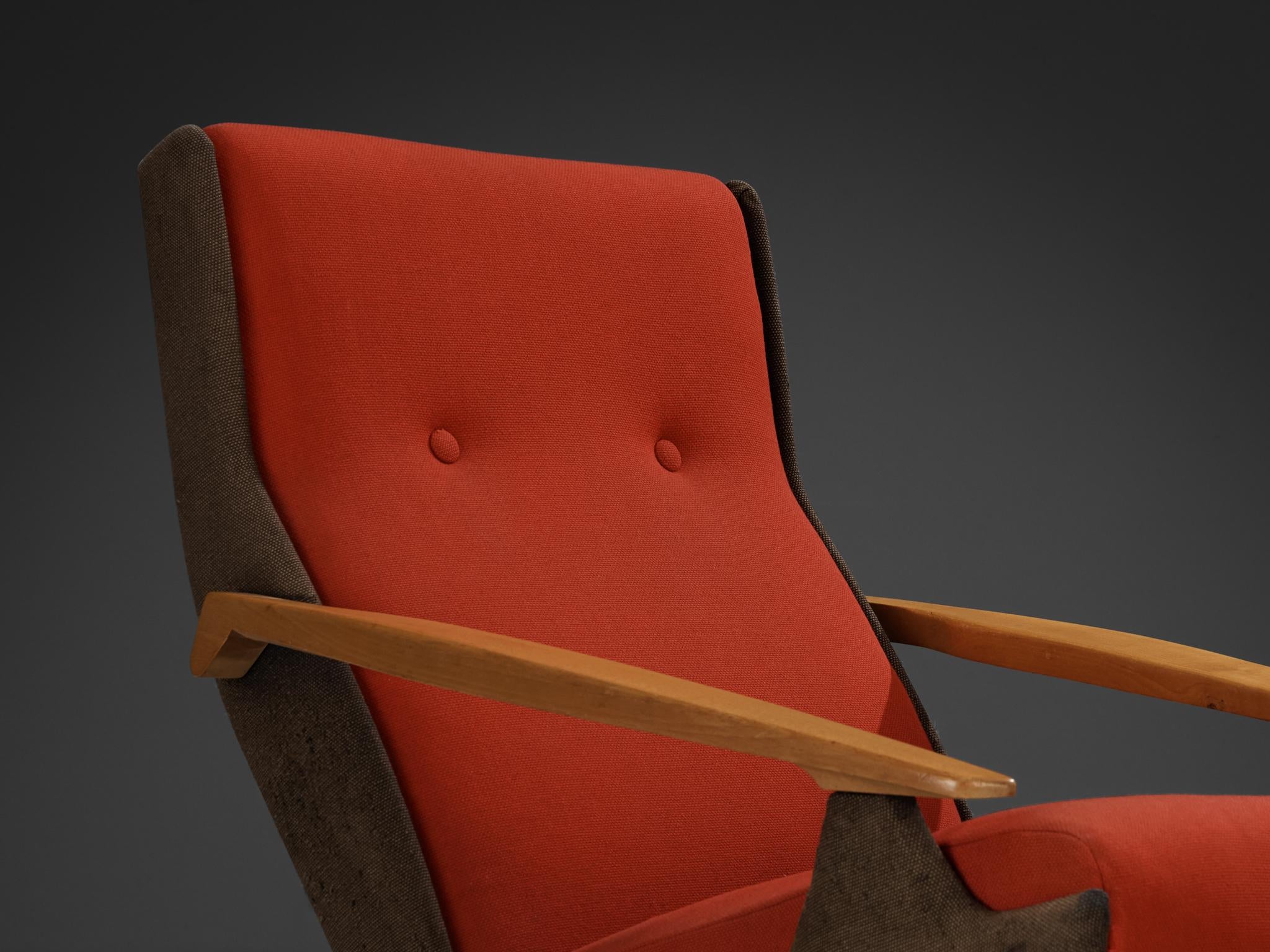 Claude Vassal Pair of Lounge Chairs in Duo-Tone Upholstery seating Morentz