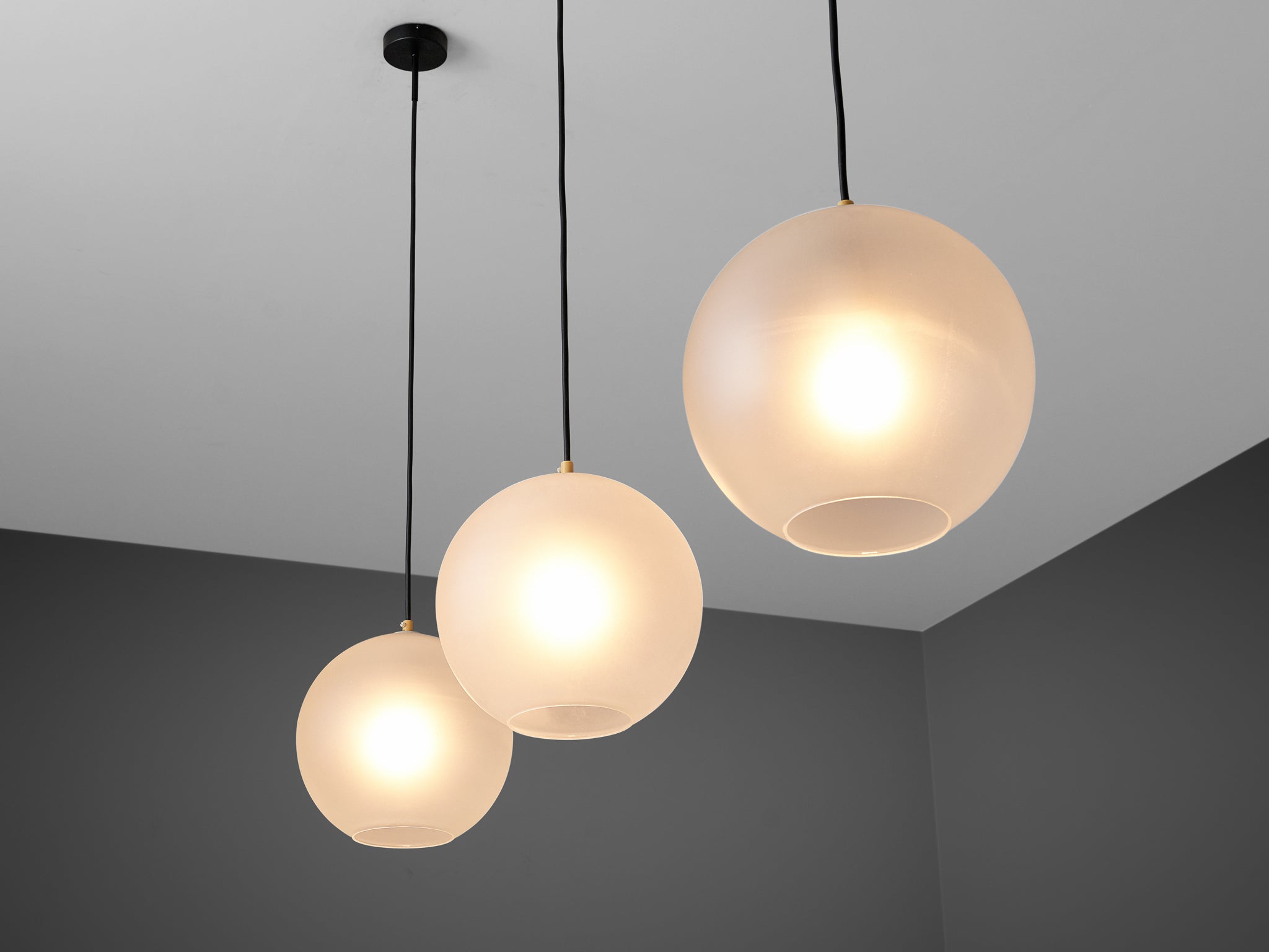 Pendants in Satin Glass Lighting Morentz