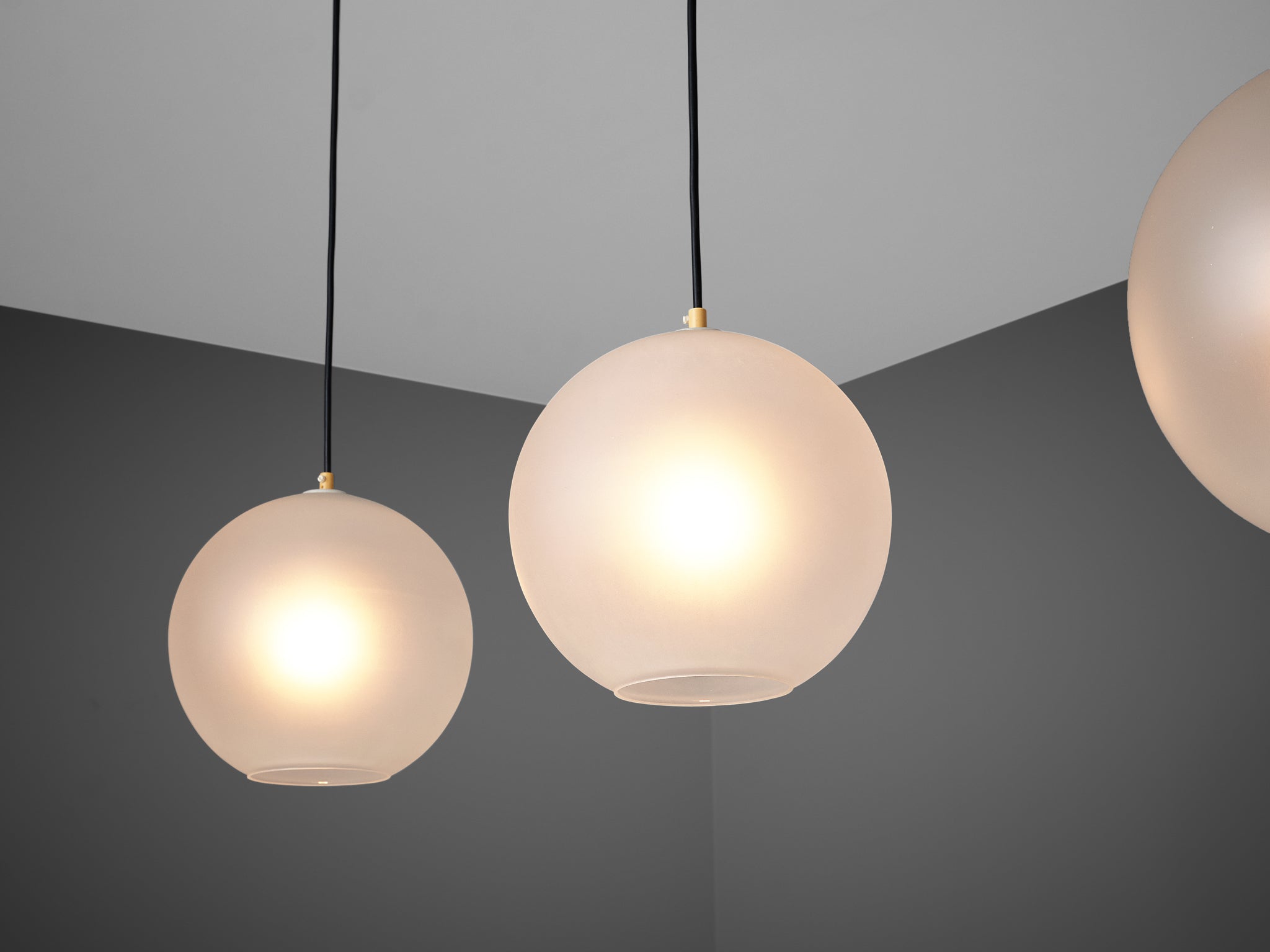 Pendants in Satin Glass Lighting Morentz