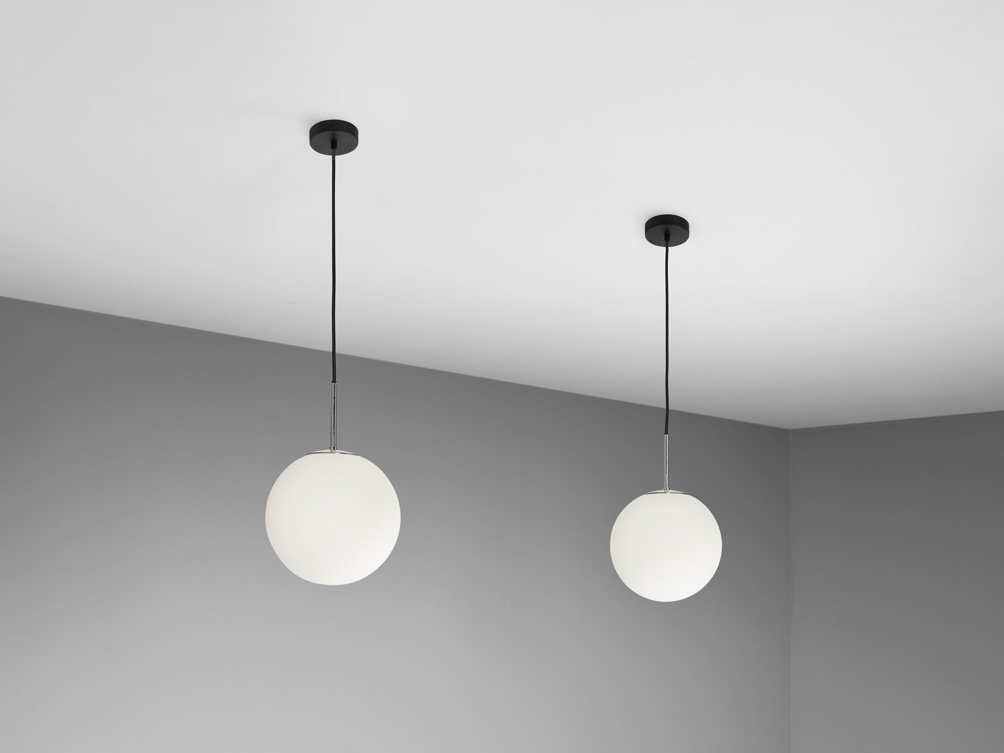 Pendants with White Glass Spheres lighting Morentz