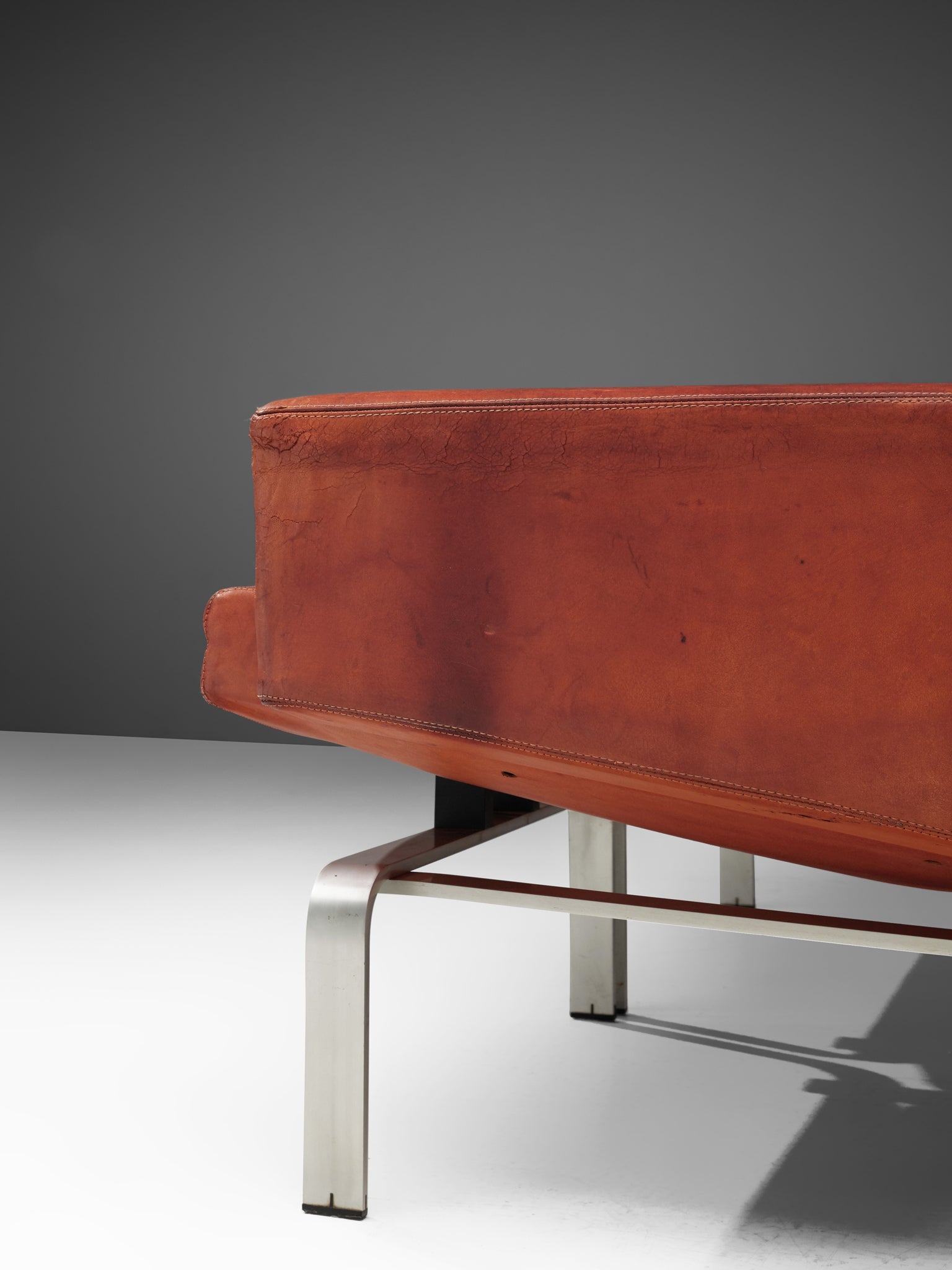 Jorgen Høj for Niels Vitsøe Sofa in Red Patinated Leather seating Morentz