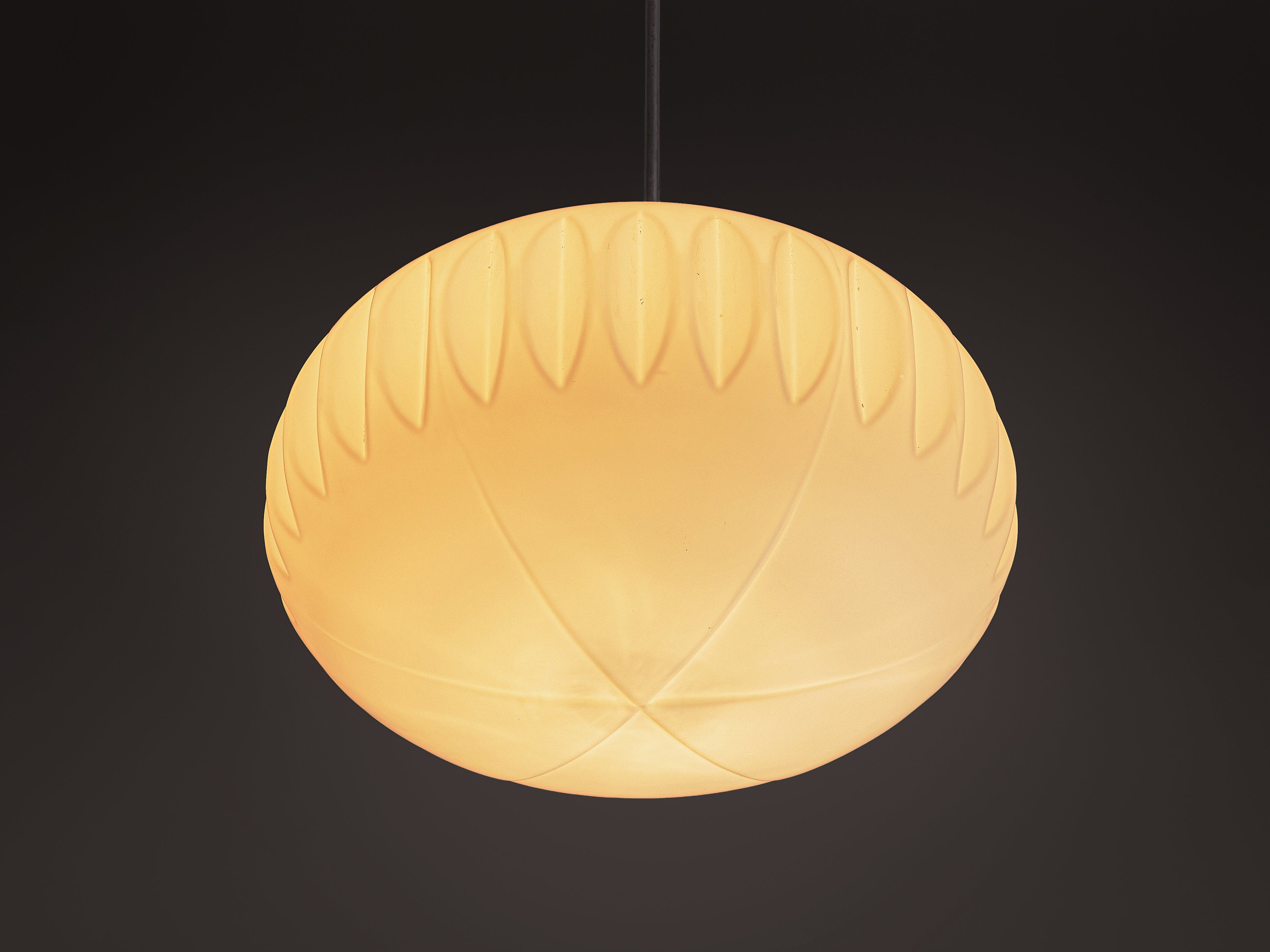Opaline Glass Pendant with Structured Sphere Lighting Morentz