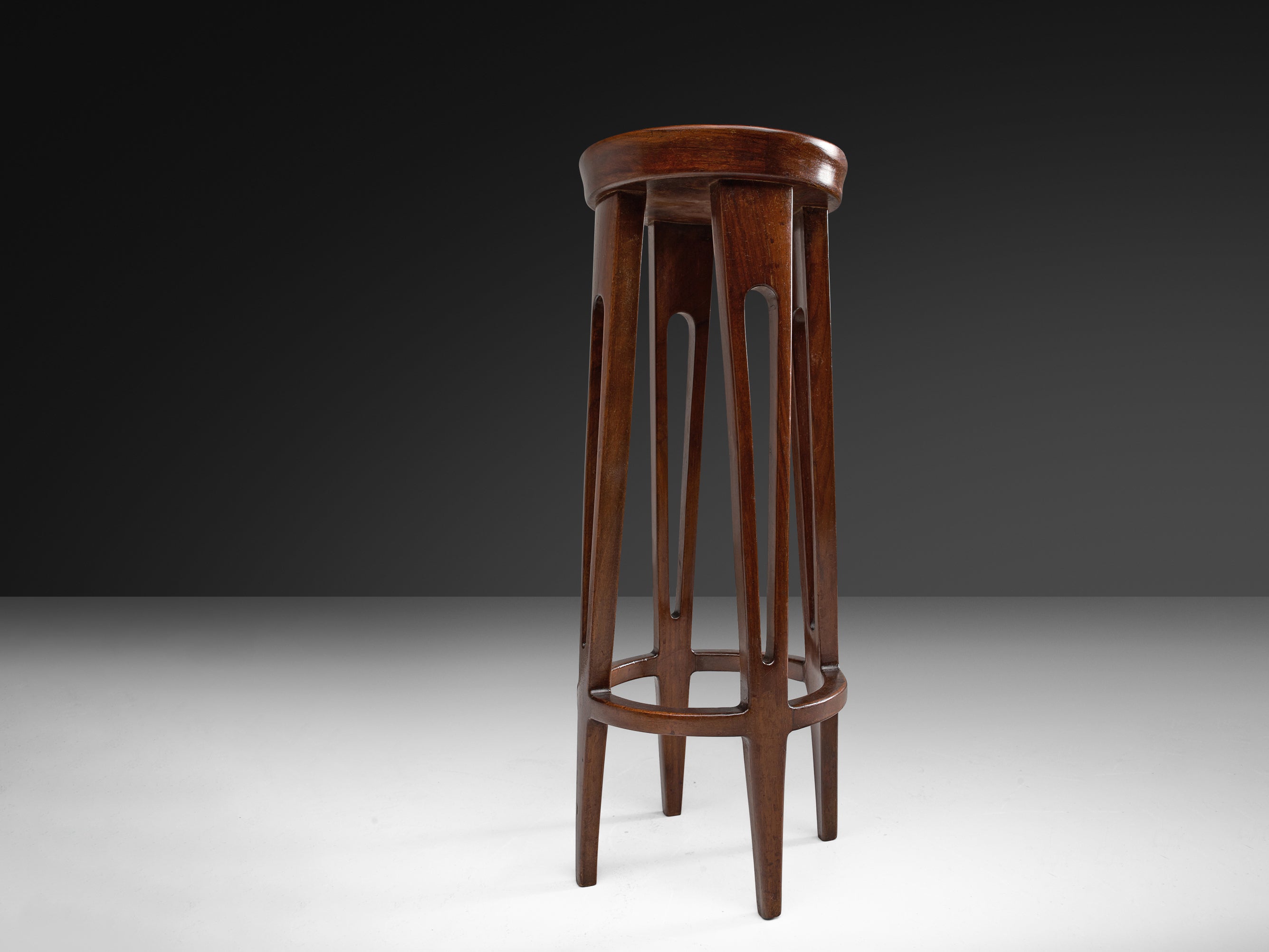 Mid-Century Modern Italian Home Bar With Cabinet and Stools in Walnut Case pieces and storage cabinets Morentz